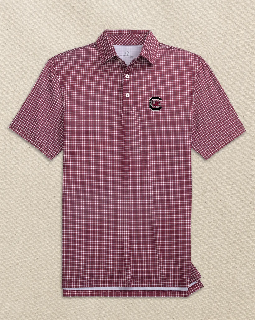 Contemporary USC Gamecocks Driver Dunes Edge Plaid Polo Original