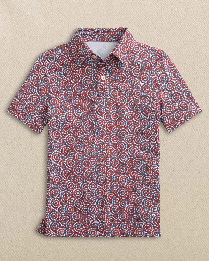 Powerful Boys Driver Firecracker Printed Performance Polo Fast