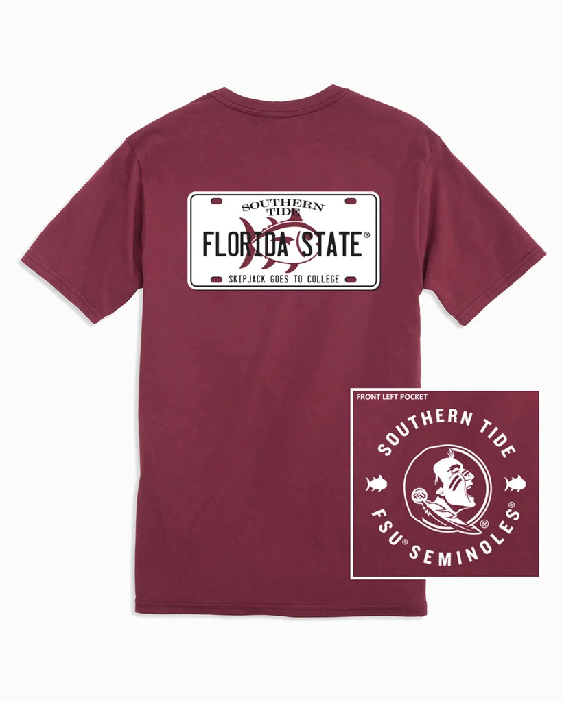Minimalist FSU Seminoles License Plate T-Shirt Casual