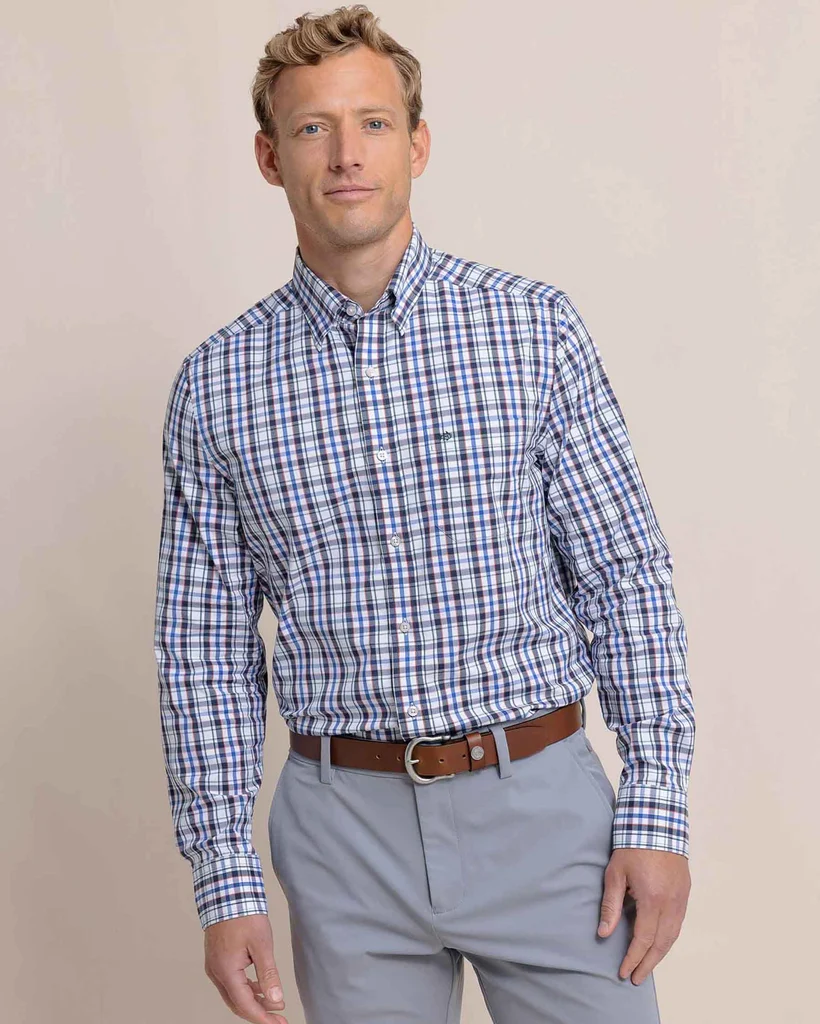 Advanced Charleston Master Plaid Long Sleeve Sport Shirt Contemporary