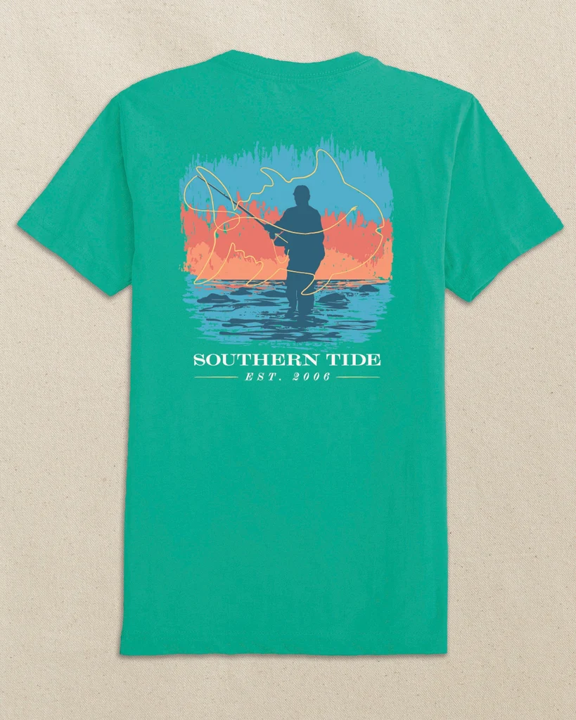 Effective Fly Fishing Skipjack Outline Short Sleeve T-Shirt Clean