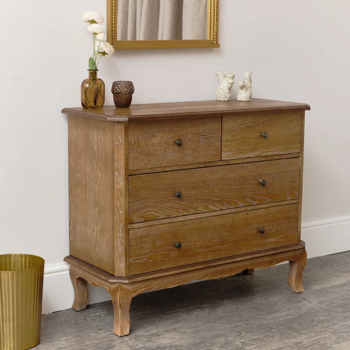 Organic 4 Drawer Dark Wood Chest of Drawers - Ashwell Range Environmentally Friendly