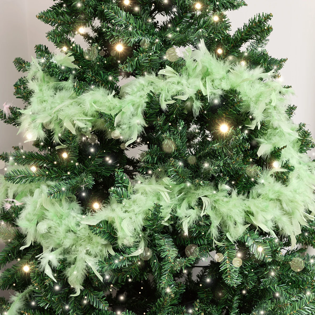 Prestigious Large Pale Mint Green Feather Boa Christmas Garland - 182cm 1.82m 71.6' Pure