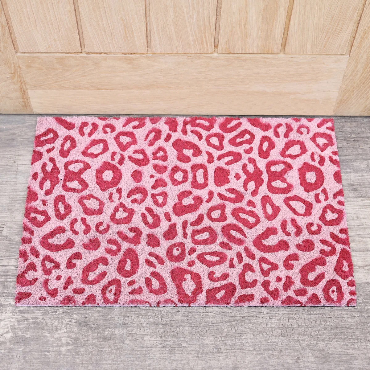 Unique Pink Leopard Print Coir Door Mat Official