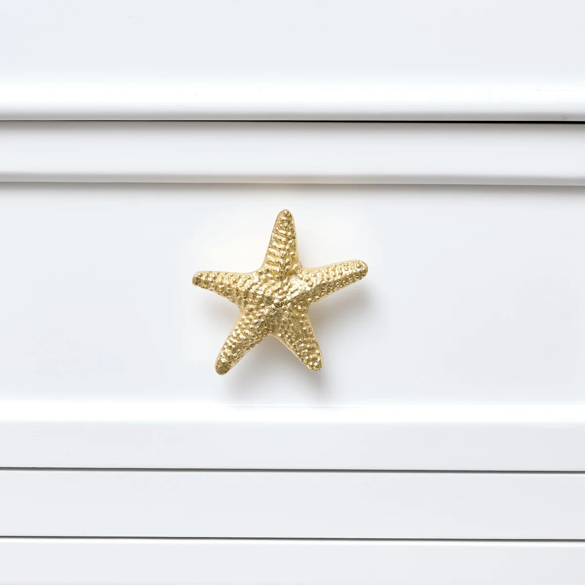 Sustainable Gold Starfish Drawer Knob Green
