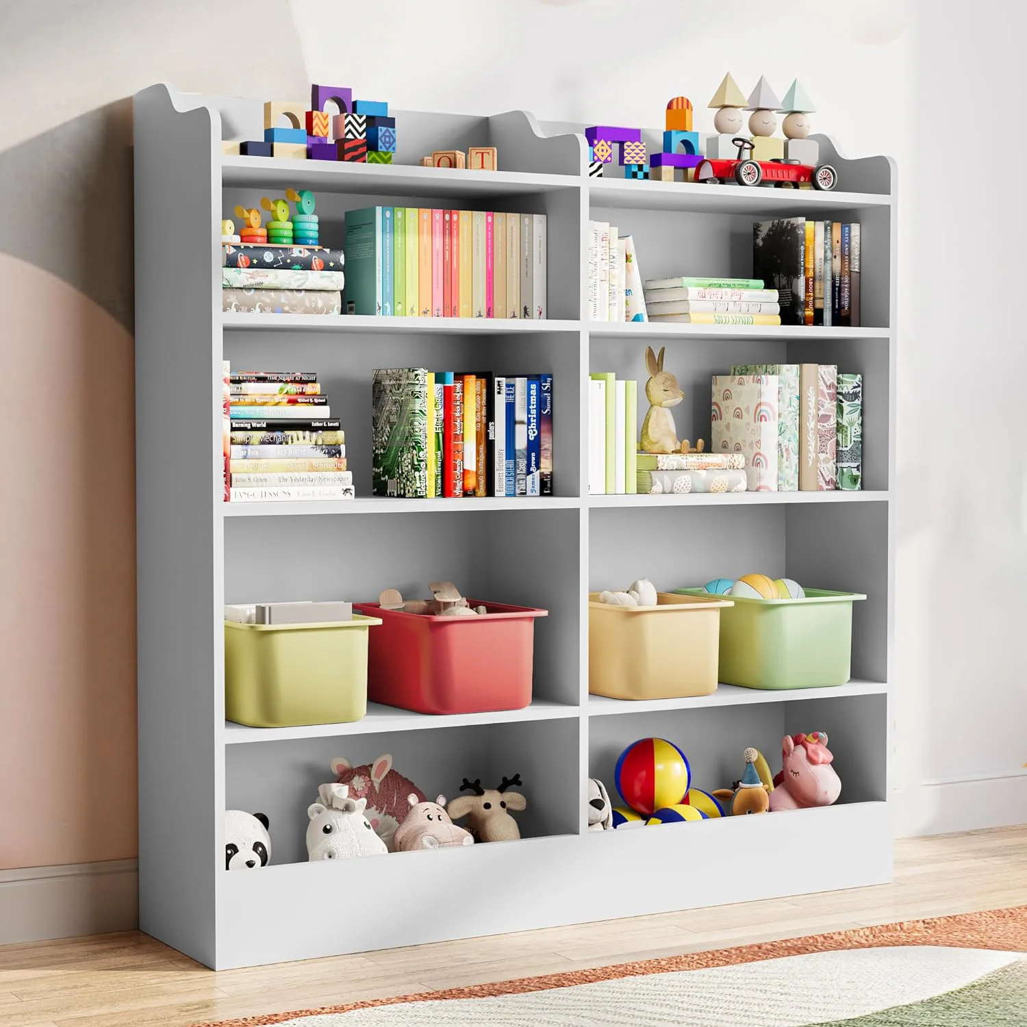 Verified 5 Tier Kids Bookshelf Wooden Book and Toy Storage Cabinet5 Tier Kids Bookshelf Wooden Book and Toy Storage Cabinet Efficient