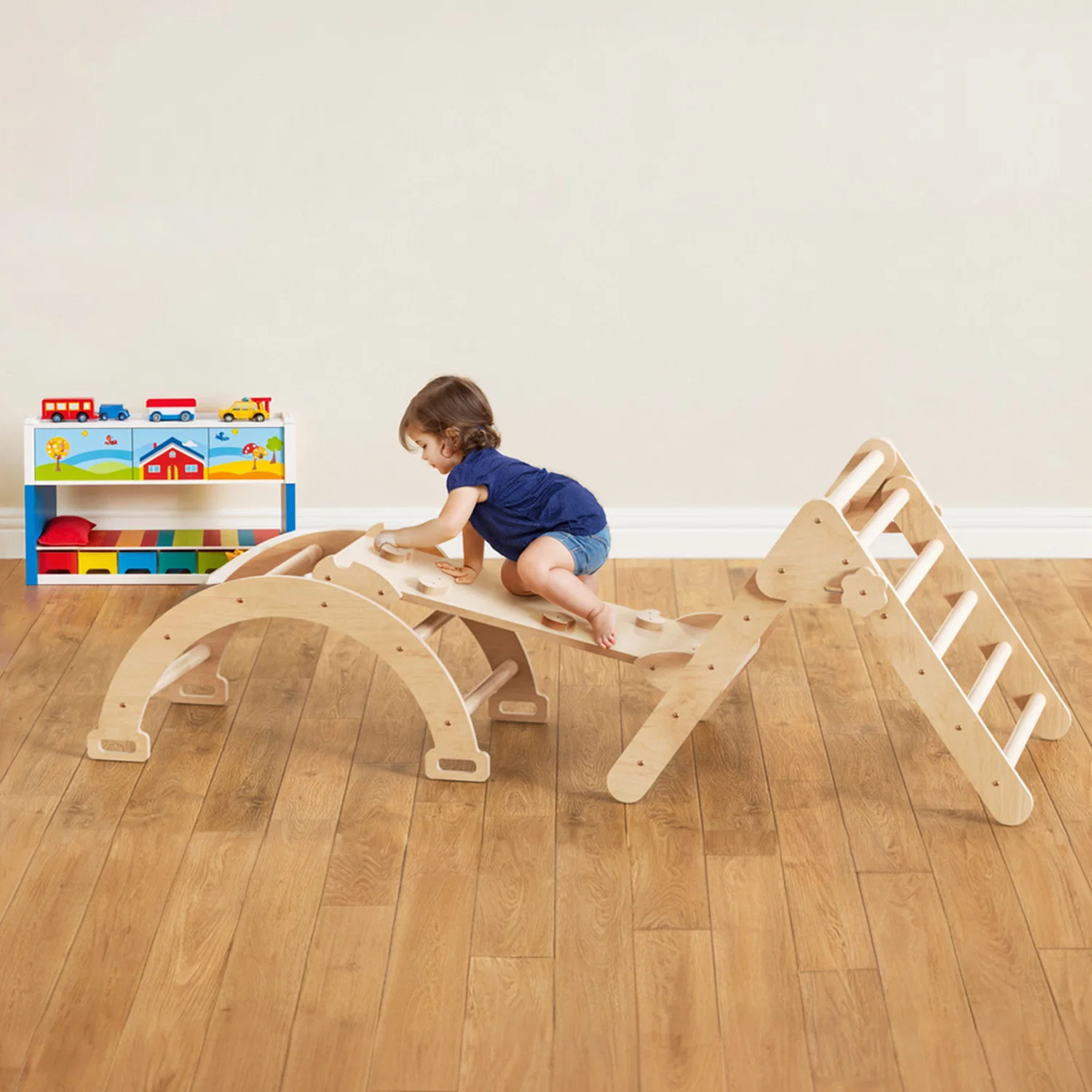 Classic Wooden Climbing Toys 3 in 1 Foldable Pikler Triangle Climber with a RampWooden Climbing Toys 3 in 1 Foldable Pikler Triangle Climber with a Ramp Premium
