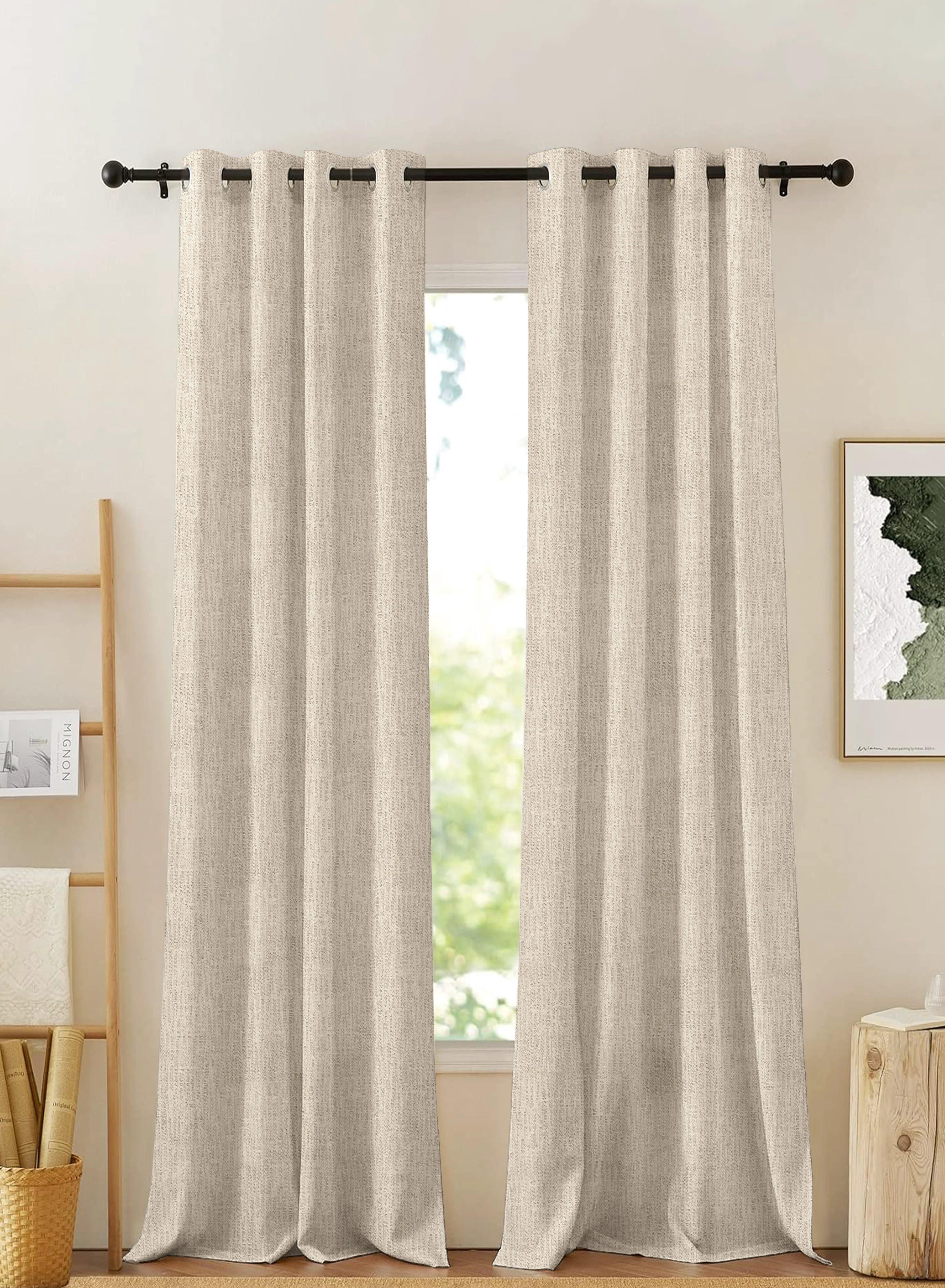 Advanced Elora Textured Room Darkening Curtains Minimal Design Off White Set of 2 Fully CustomizableThe Guide to Measuring and Choosing Curtains High-Quality