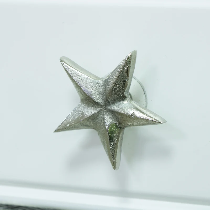 Safe Silver Star Drawer Knob Functional
