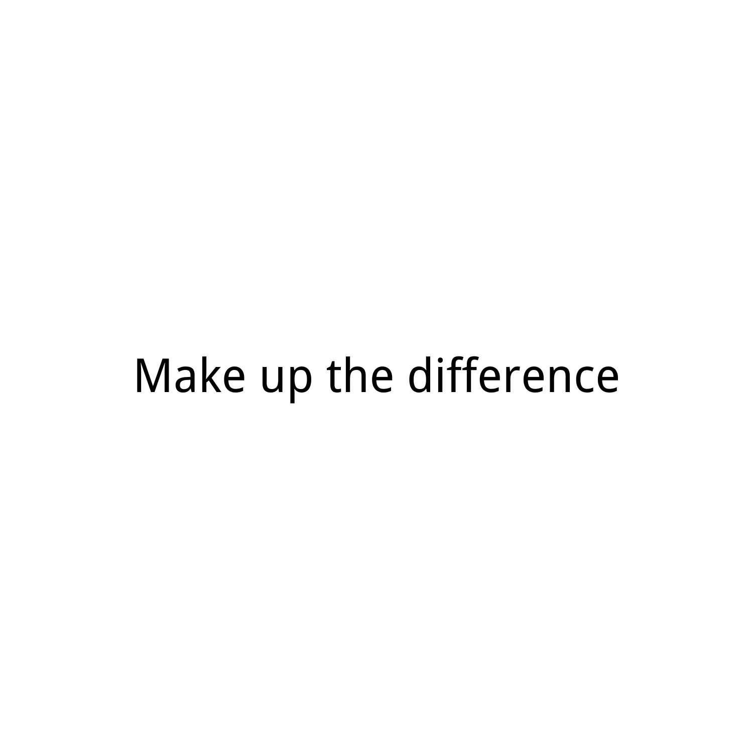 Artisan Make up the differenceMake up the difference Effective