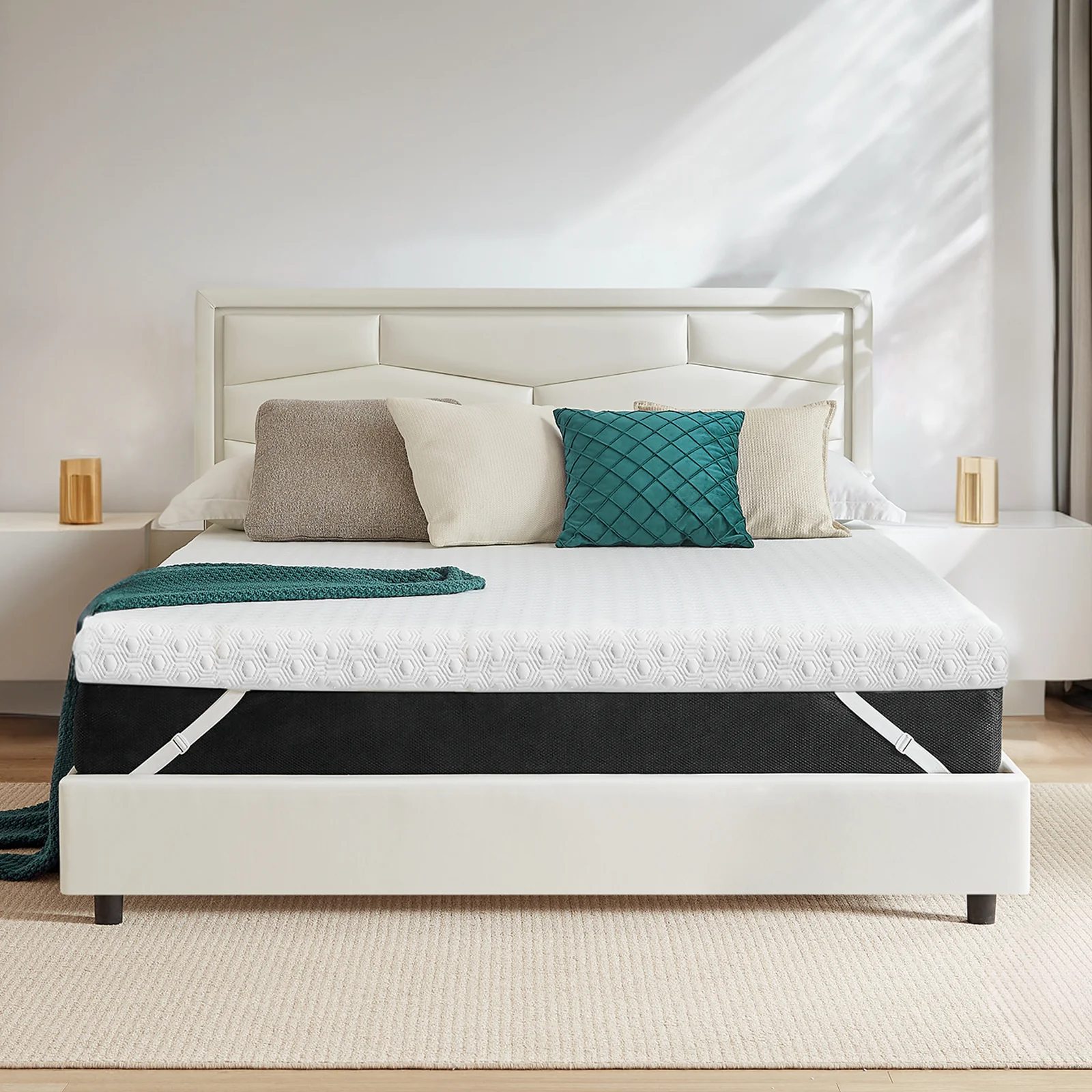Premium Material 3 Inch Memory Foam Mattress Topper Dual-Layer Design Mattress Topper with Removable and Washable Cover3 Inch Memory Foam Mattress Topper Dual-Layer Design Mattress Topper with Removable and Washable Cover Fashionable