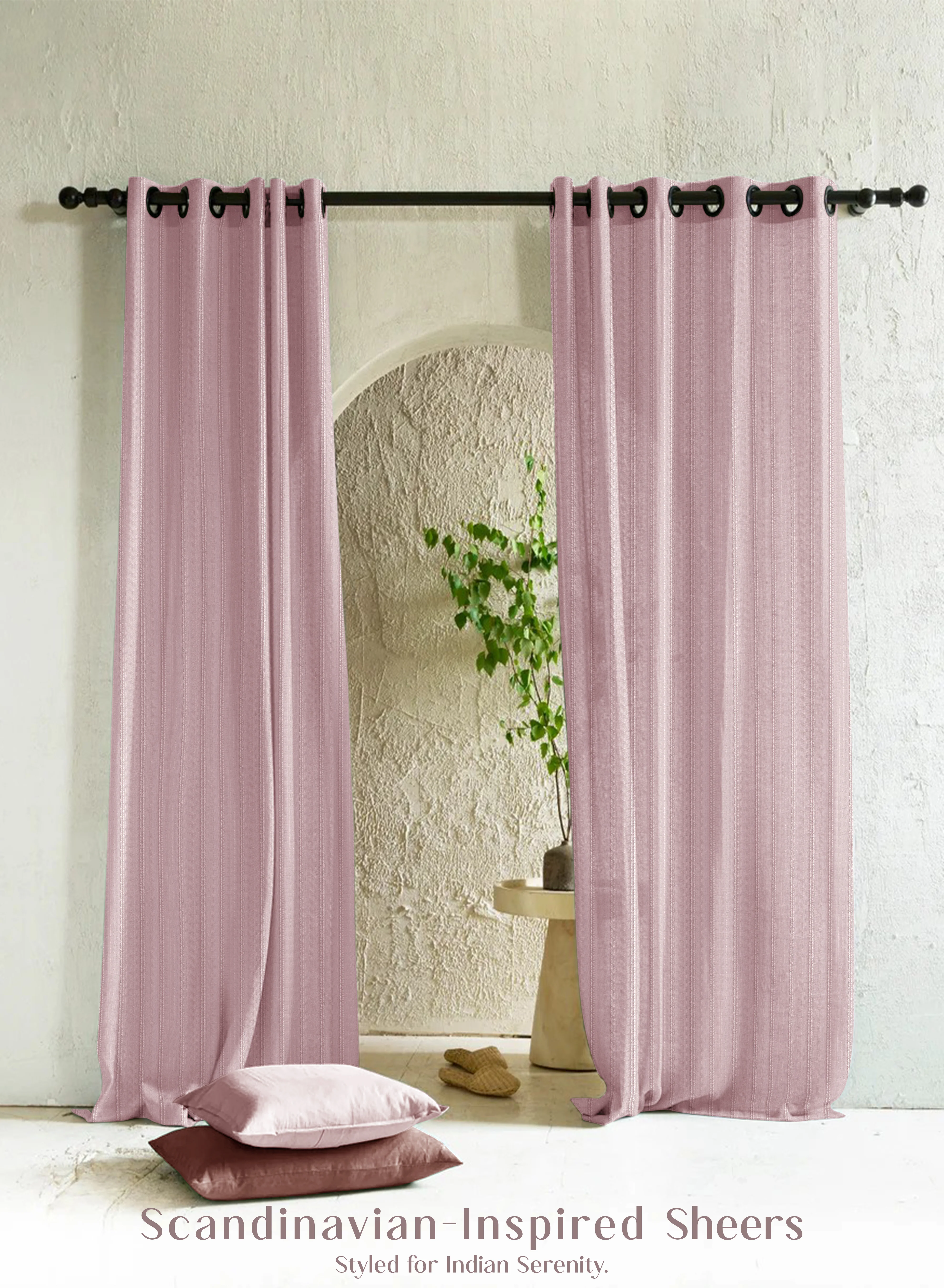 Excellent Amore Striped Sheer Curtains Airy Elegance Soft Light Filter Deep Blush Set of 2 Fully CustomizableThe Guide to Measuring and Choosing Curtains Stylish