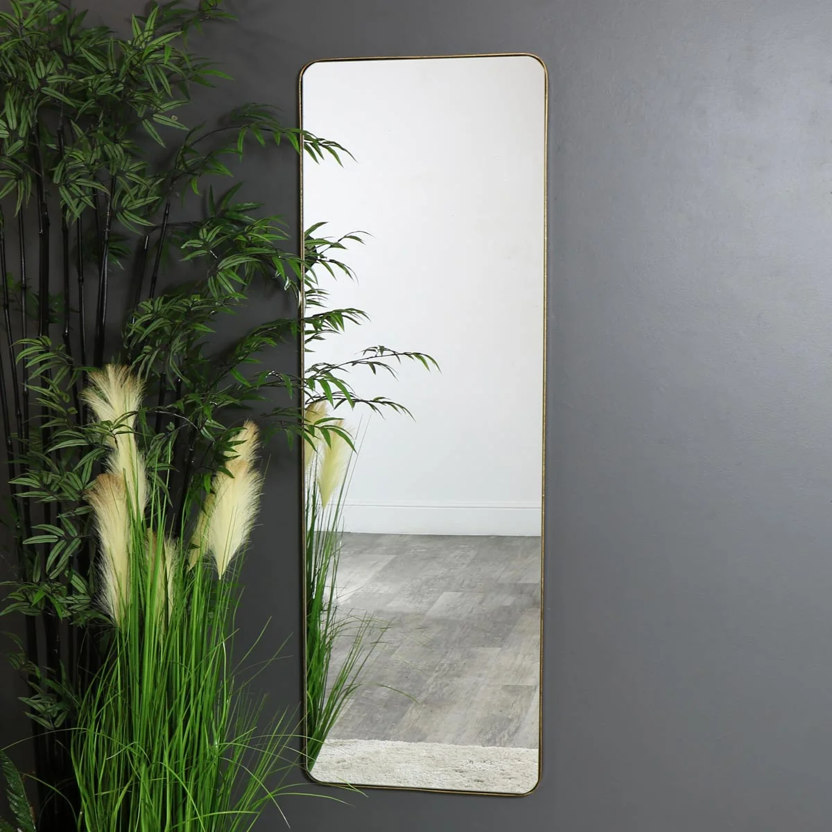 Efficient Tall Brushed Gold Wall Leaner Mirror 47cm x 142cm Proven
