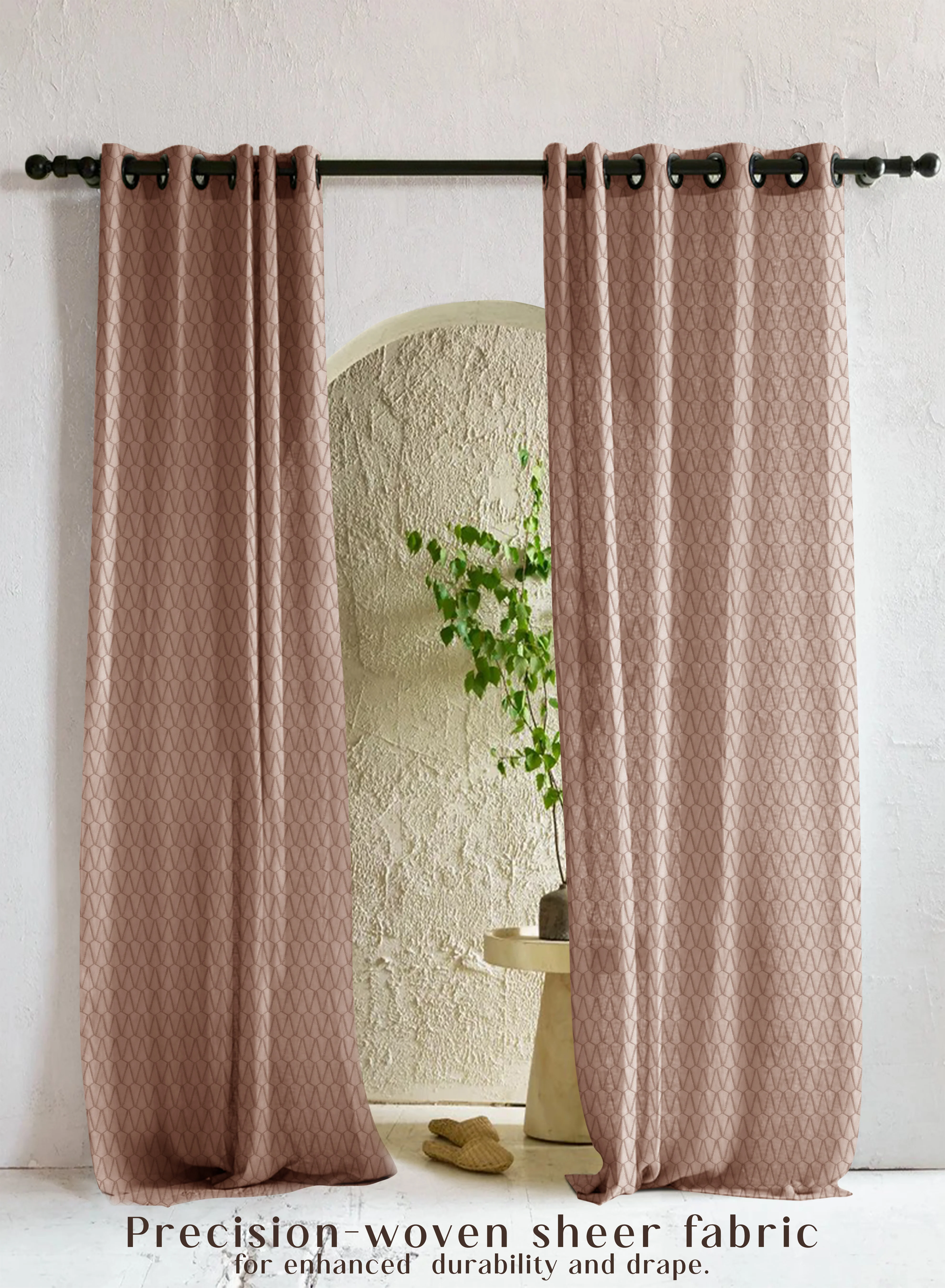 Advanced Elsa Textured Sheer Curtains Modern Aesthetic Soft Light Filter Caramel Brown Set of 2 Fully CustomizableThe Guide to Measuring and Choosing Curtains Original Design