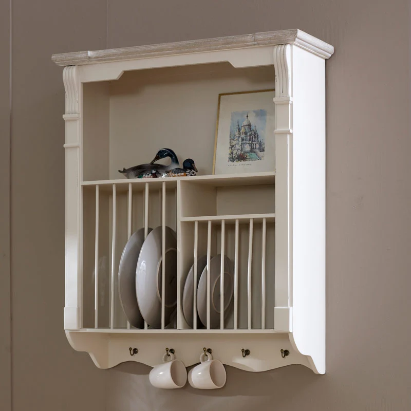 Lightweight Cream Wall Mounted Plate Rack - Lyon Range Responsible