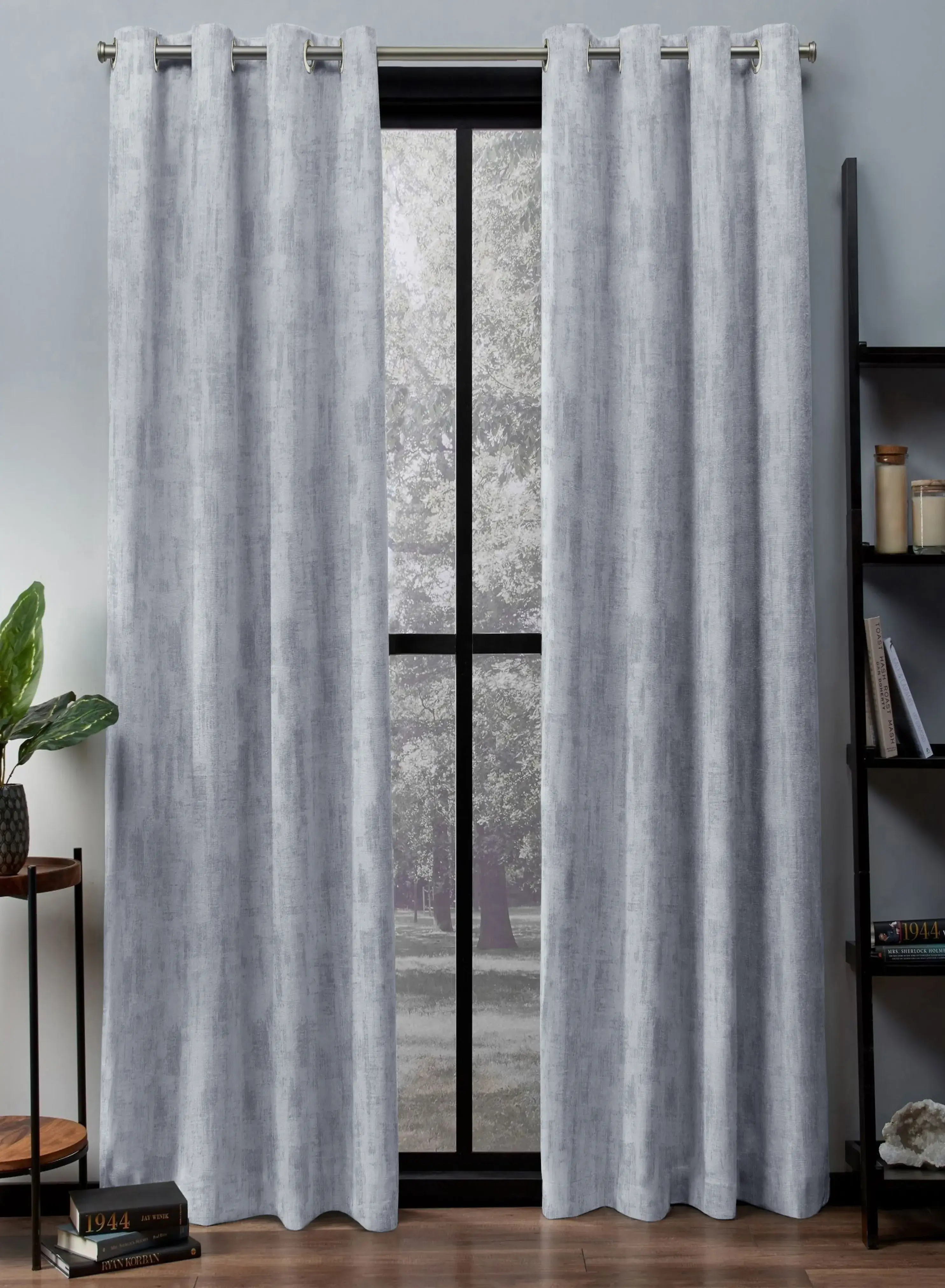 Lightweight Bling Rustic Vibe Blackout Curtains Cotton Mint Blue Set of 2The Guide to Measuring and Choosing Curtains Contemporary