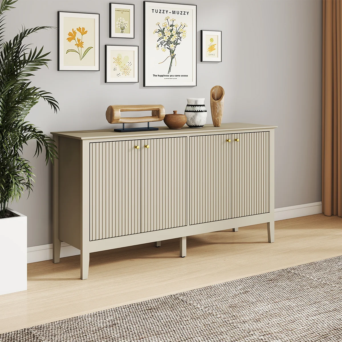 Proven Large Taupe 4 Door Sideboard - Hales Taupe Range Refined