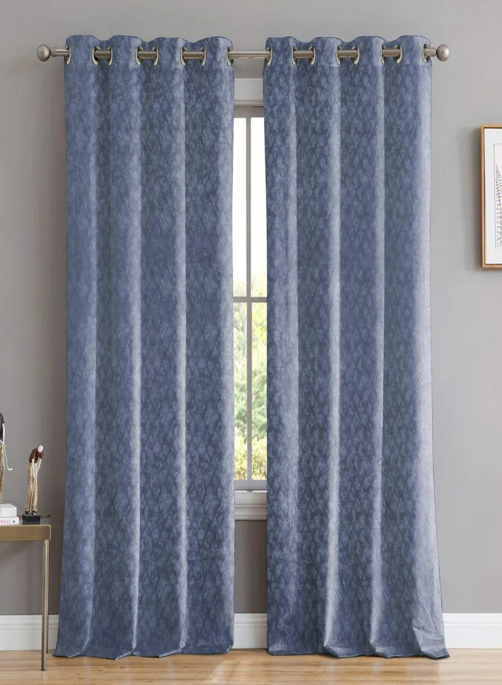 Soft Elwana Jacquard Blackout Curtains Blue Set of 2 Pattern 1 The Guide to Measuring and Choosing Curtains Safe