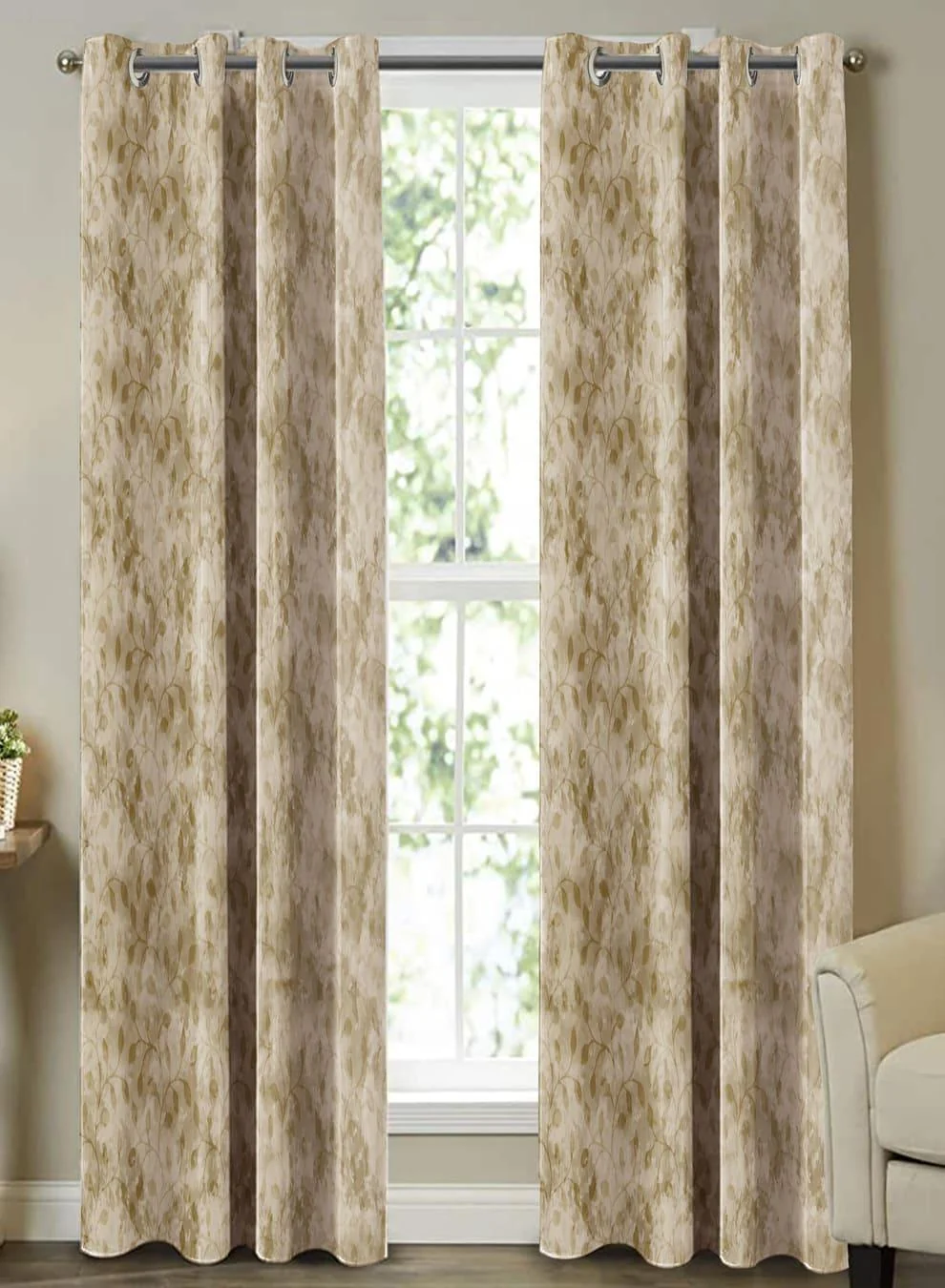 High-End Farella Jacquard Blackout Curtains Pale Brown Set of 2 Pattern 1 The Guide to Measuring and Choosing Curtains Reliable