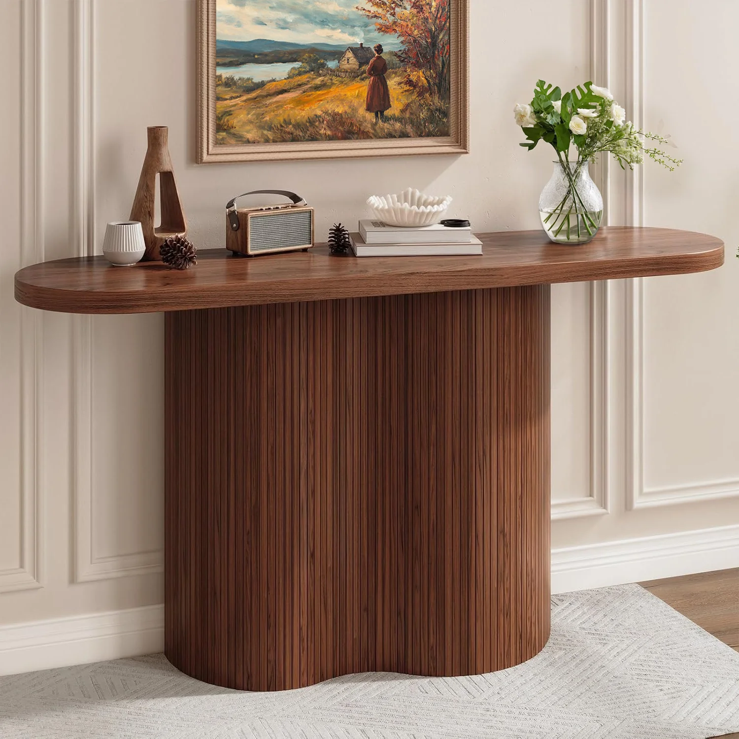 Eco-Friendly Entryway Table Console Table Sofa Table Accent Table 57-Inch Tambour Entry TableEntryway Table Console Table Sofa Table Accent Table 57-Inch Tambour Entry Table Green
