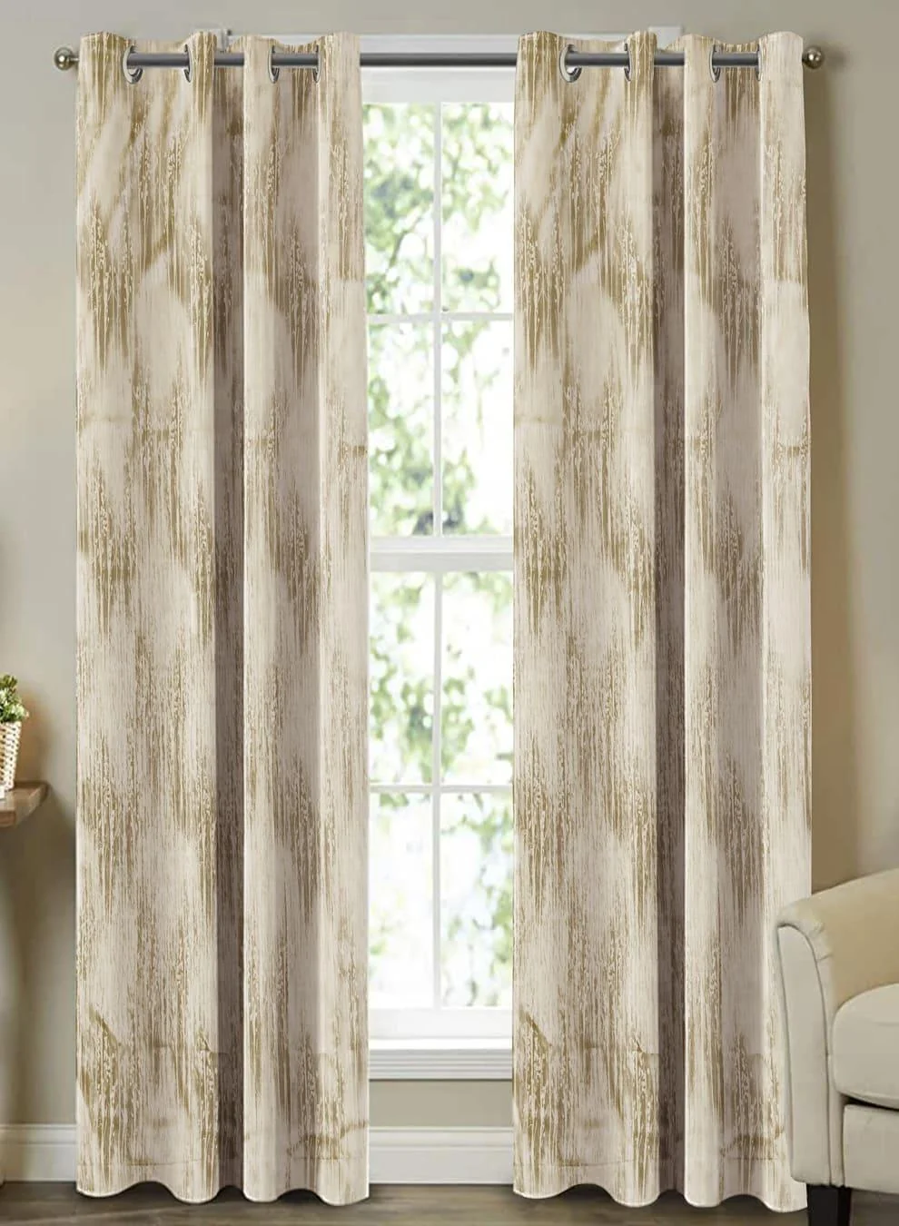 Contemporary Farella Jacquard Blackout Curtains Pale Brown Set of 2 Pattern 2 The Guide to Measuring and Choosing Curtains Natural