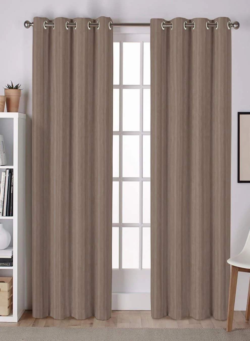 Easy-to-Use Lyon Cotton Blackout Curtains Refined Stripe Texture Total Light Block Brown Set of 2 Fully CustomizableThe Guide to Measuring and Choosing Curtains Premium Material