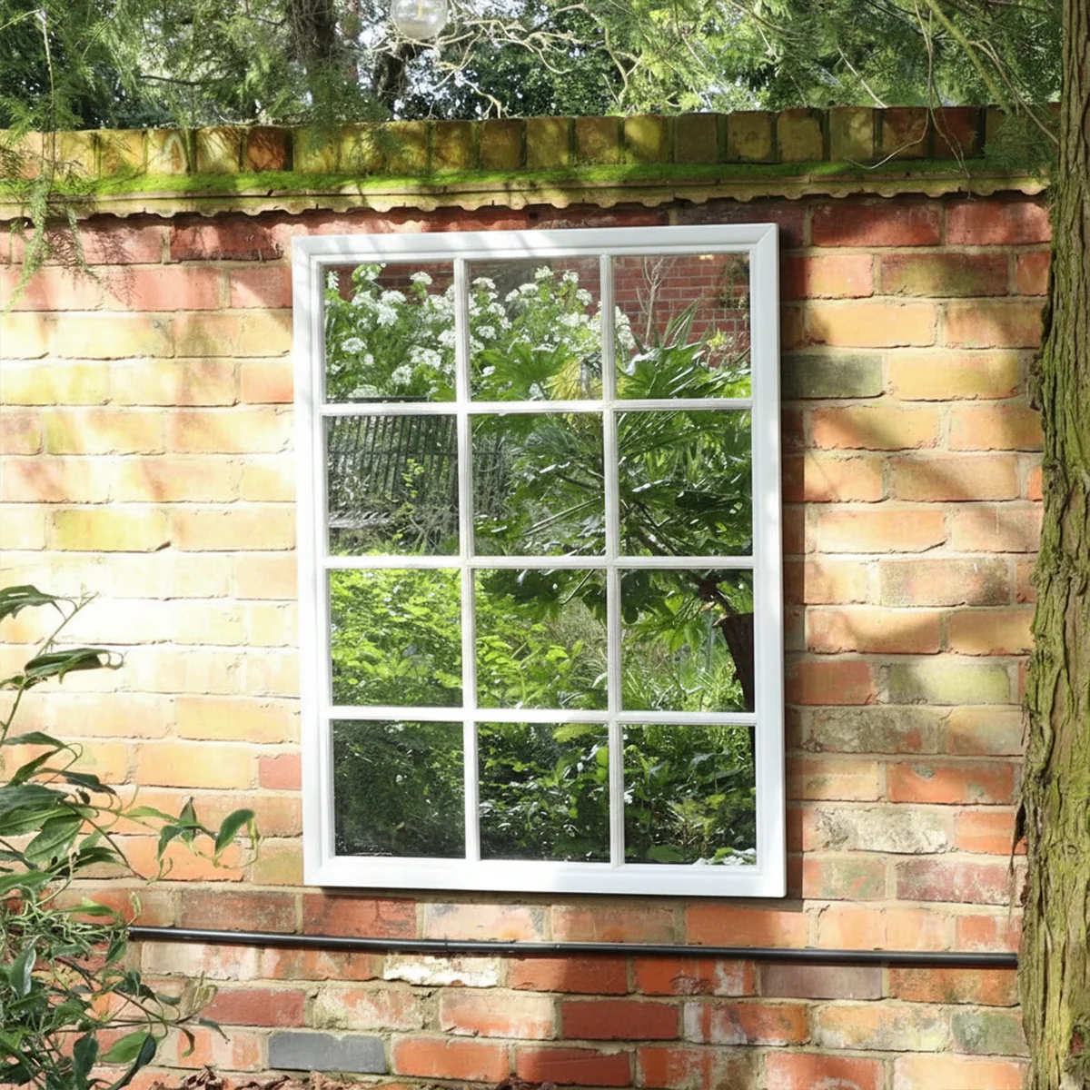 Unique Large Matte White Window Mirror - 130cm x 95cm Sophisticated