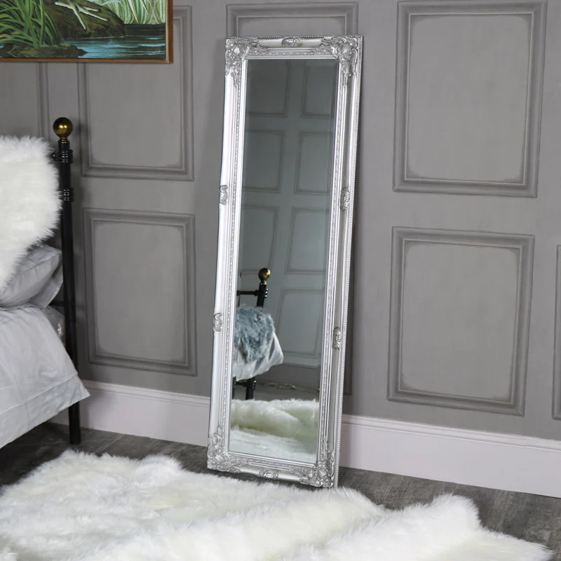 High-End Tall Silver Wall Leaner Mirror - 47cm x 142cm Specialty
