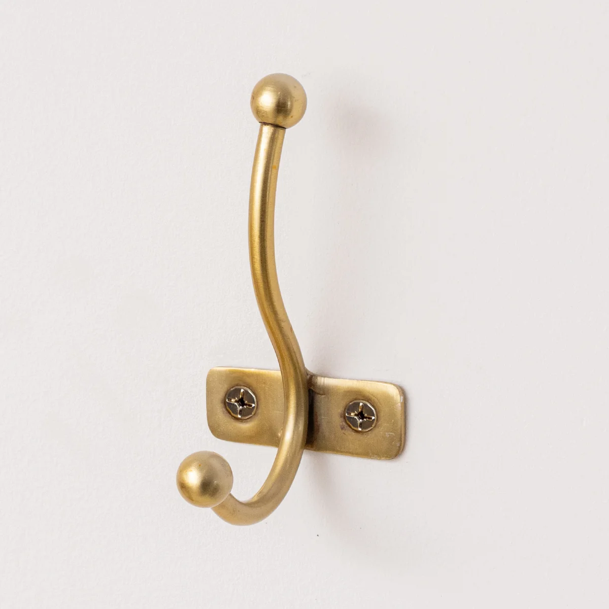 Excellent Antique Gold Metal Single Wall hook Natural