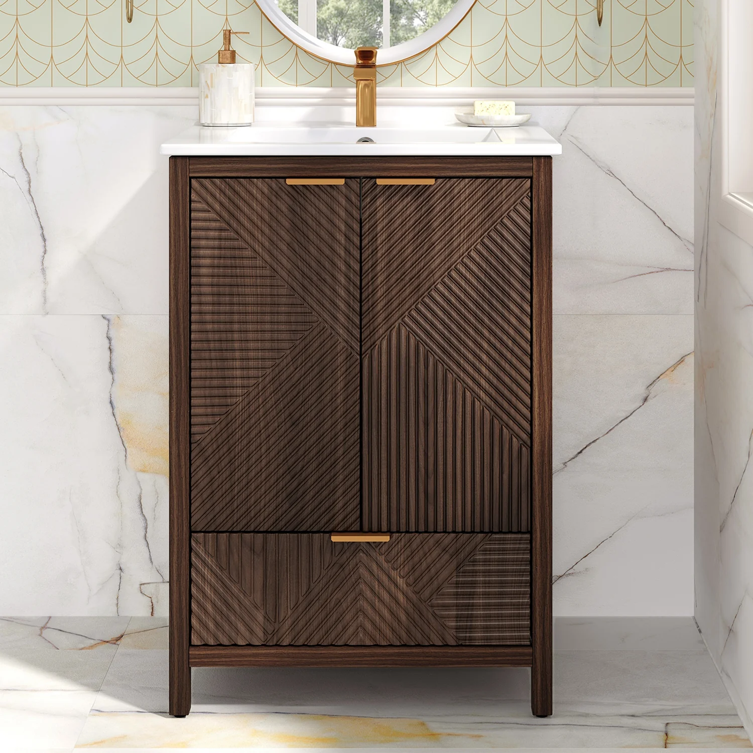 Proven 24 Bathroom Vanity with Sink Modern standing Vanity Cabinet with Drawer Storage Soft-Close Hinges24 Bathroom Vanity with Sink Modern standing Vanity Cabinet with Drawer Storage Soft-Close Hinges Official