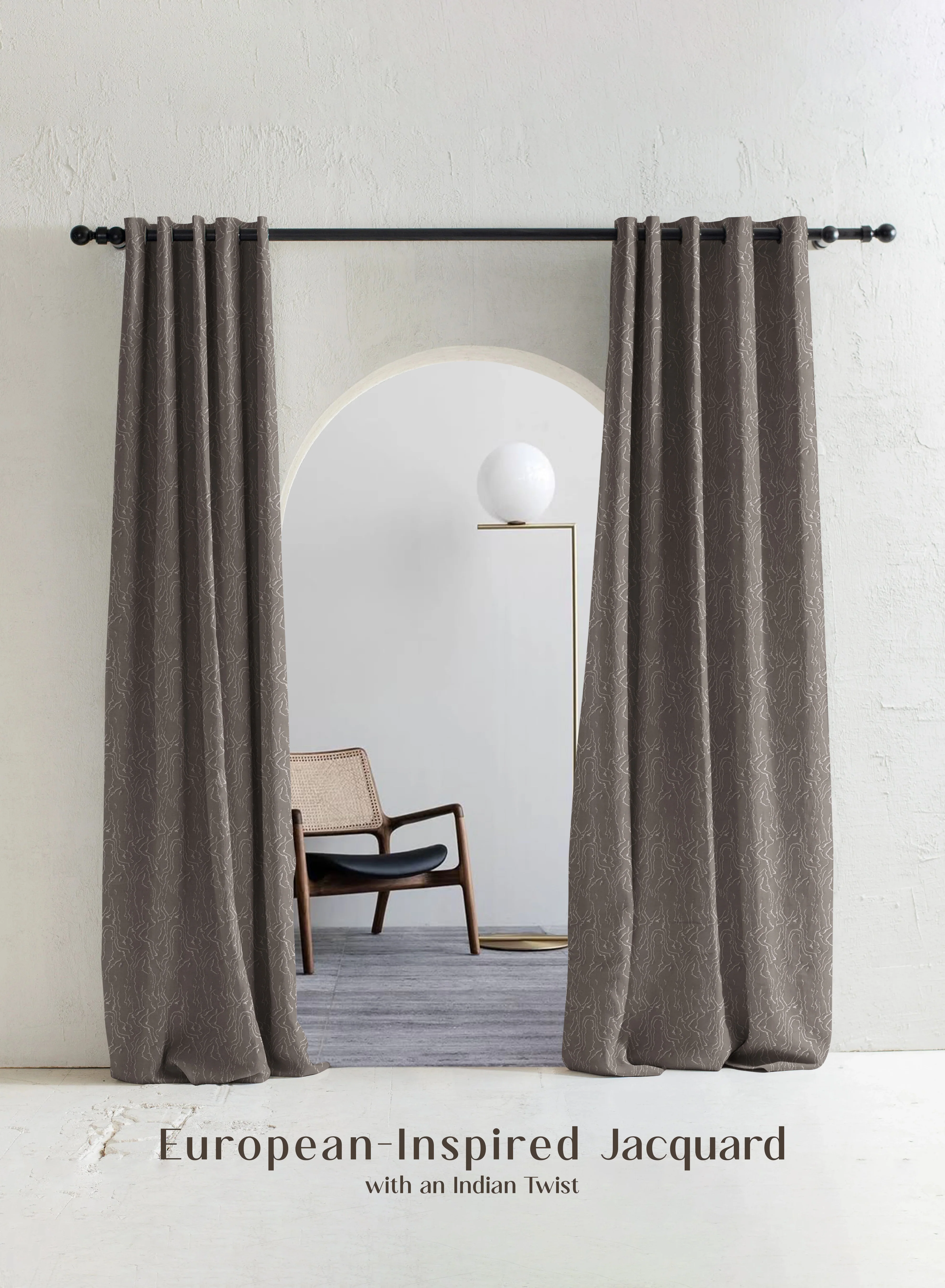Comfortable Teramo Jacquard Room Darkening Curtains Drift Jacquard Weave Peat Brown Set of 2 Fully CustomizableThe Guide to Measuring and Choosing Curtains Enhanced