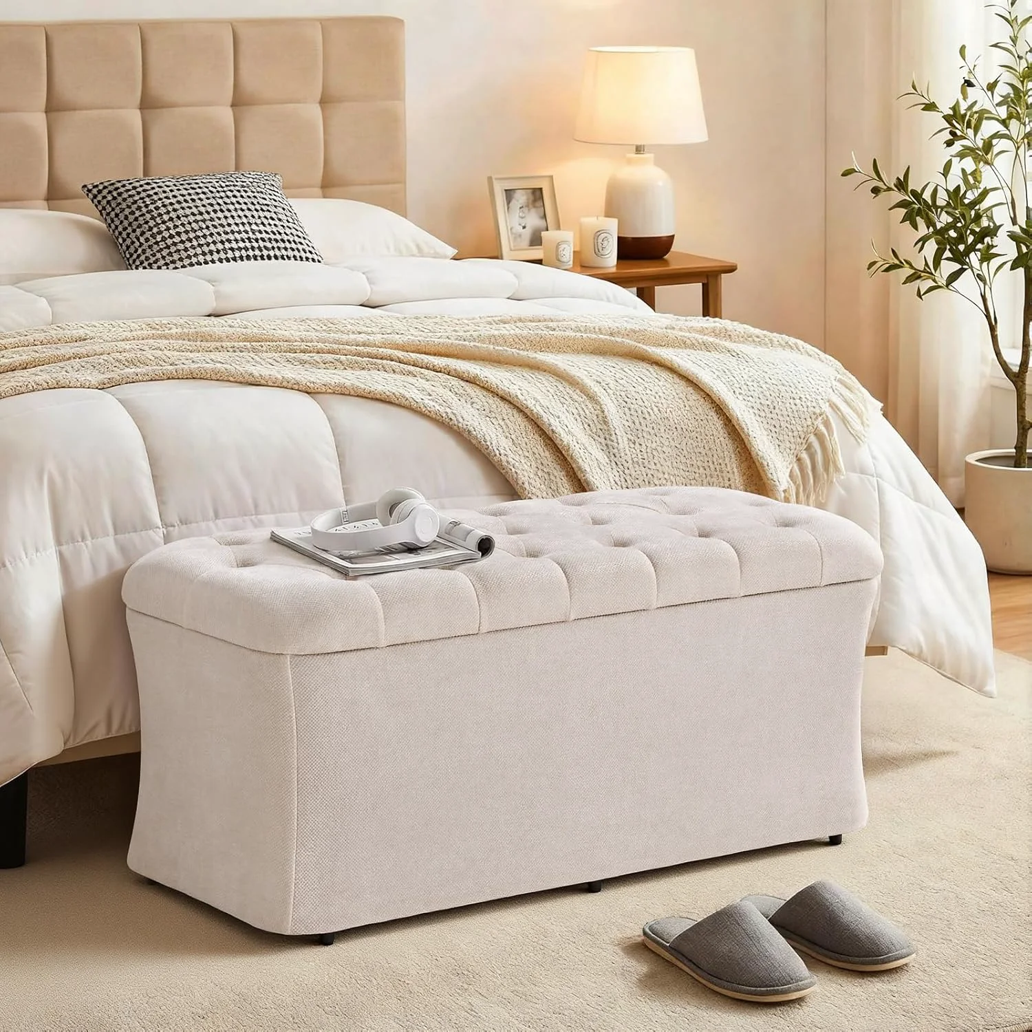 Verified Storage Ottoman Bench End of Bed Bench Ottoman Foot Rest for Bedroom EntrywayStorage Ottoman Bench End of Bed Bench Ottoman Foot Rest for Bedroom Entryway Secure