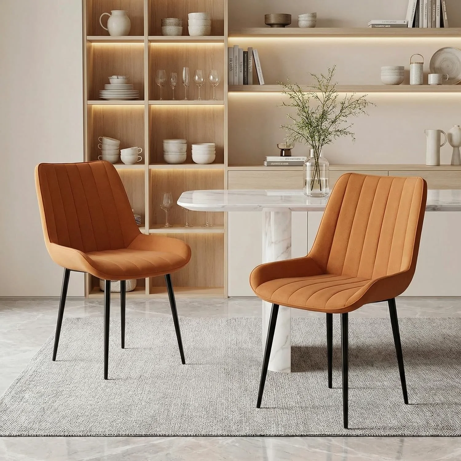 Versatile Modern Dining Chairs Set of 2 4 Faux Leather Dining Chairs with Padded Seat Metal Legs and Adjustable FootpadsModern Dining Chairs Set of 2 4 Faux Leather Dining Chairs with Padded Seat Metal Legs and Adjustable Footpads Selected