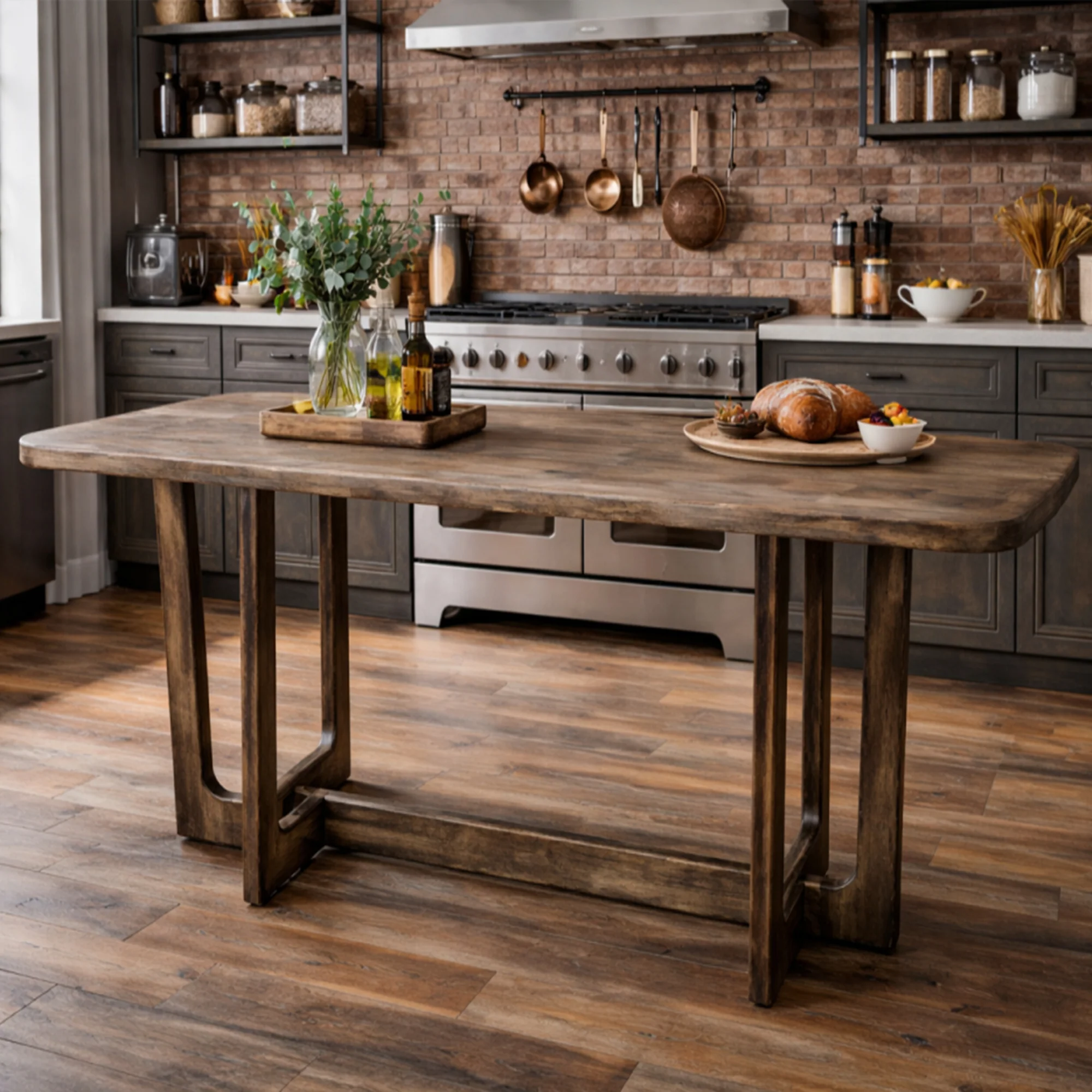 Genuine Large Rectangular Wooden Dining Table Minimalist