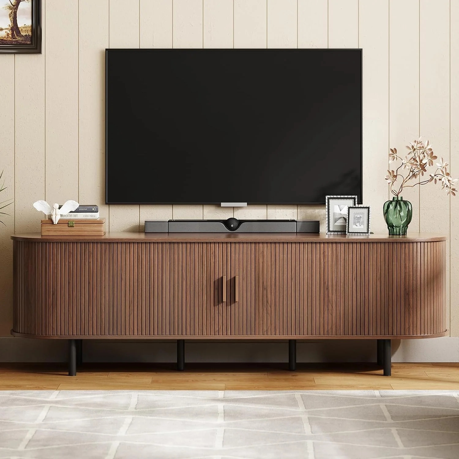 High-Quality 70 Inch TV Stand for T up to 75 Inch Entertainment Center with Storage Sliding Doors Adjustable Shelves Power Outlet70 Inch TV Stand for T up to 75 Inch Entertainment Center with Storage Sliding Doors Adjustable Shelves Power Outlet Elegant