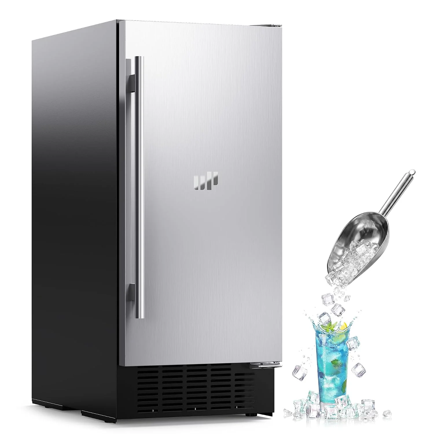Advanced Under Counter Ice Maker 15 W Built-In standing Ice Machine with Auto-Cleaning 78 Lbs Daily Ice ProductionUnder Counter Ice Maker 15 W Built-In standing Ice Machine with Auto-Cleaning 78 Lbs Daily Ice Production Practical