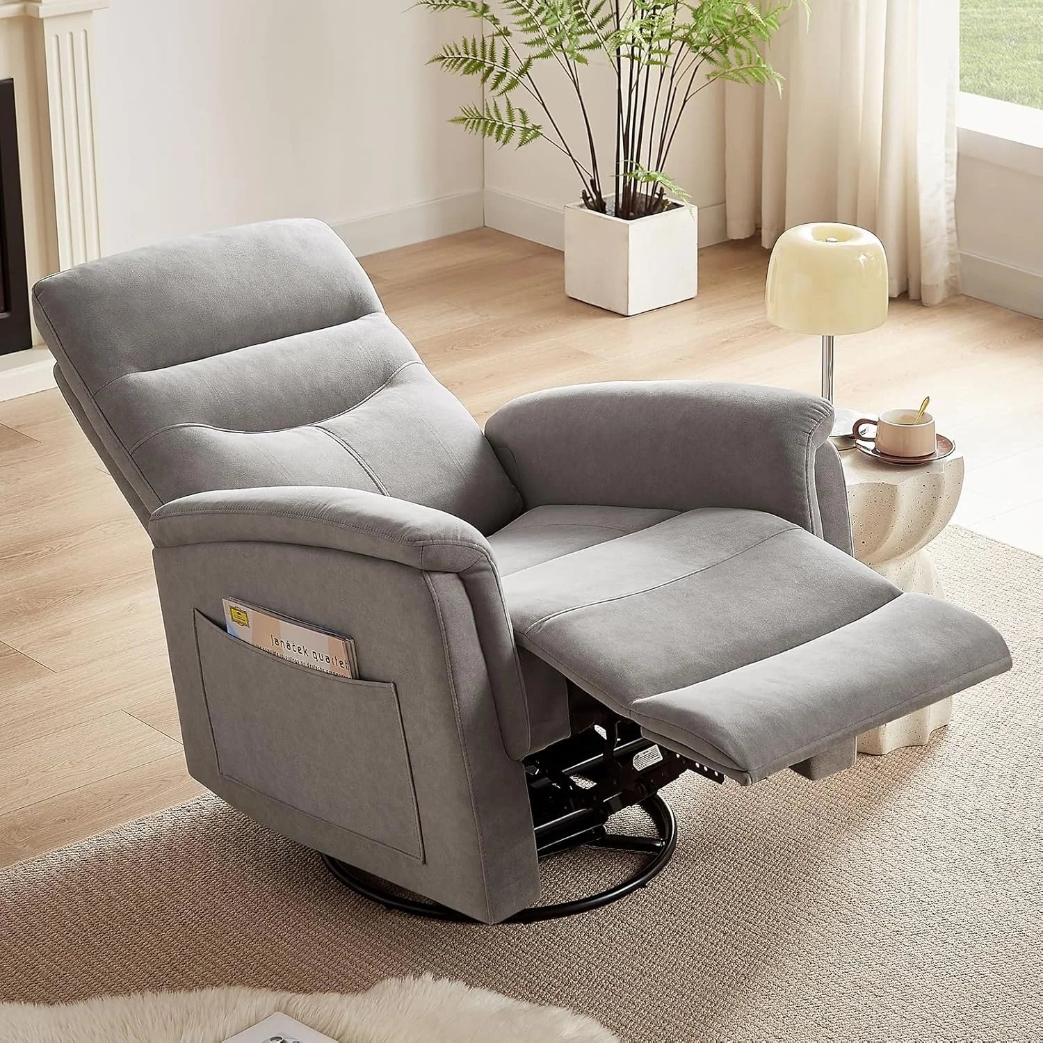 Expertly Made Swivel Rocker Recliner Chair Glider Rocker Recliner Upholstered Large Velvet Chair with High BackSwivel Rocker Recliner Chair Glider Rocker Recliner Upholstered Large Velvet Chair with High Back Fashionable