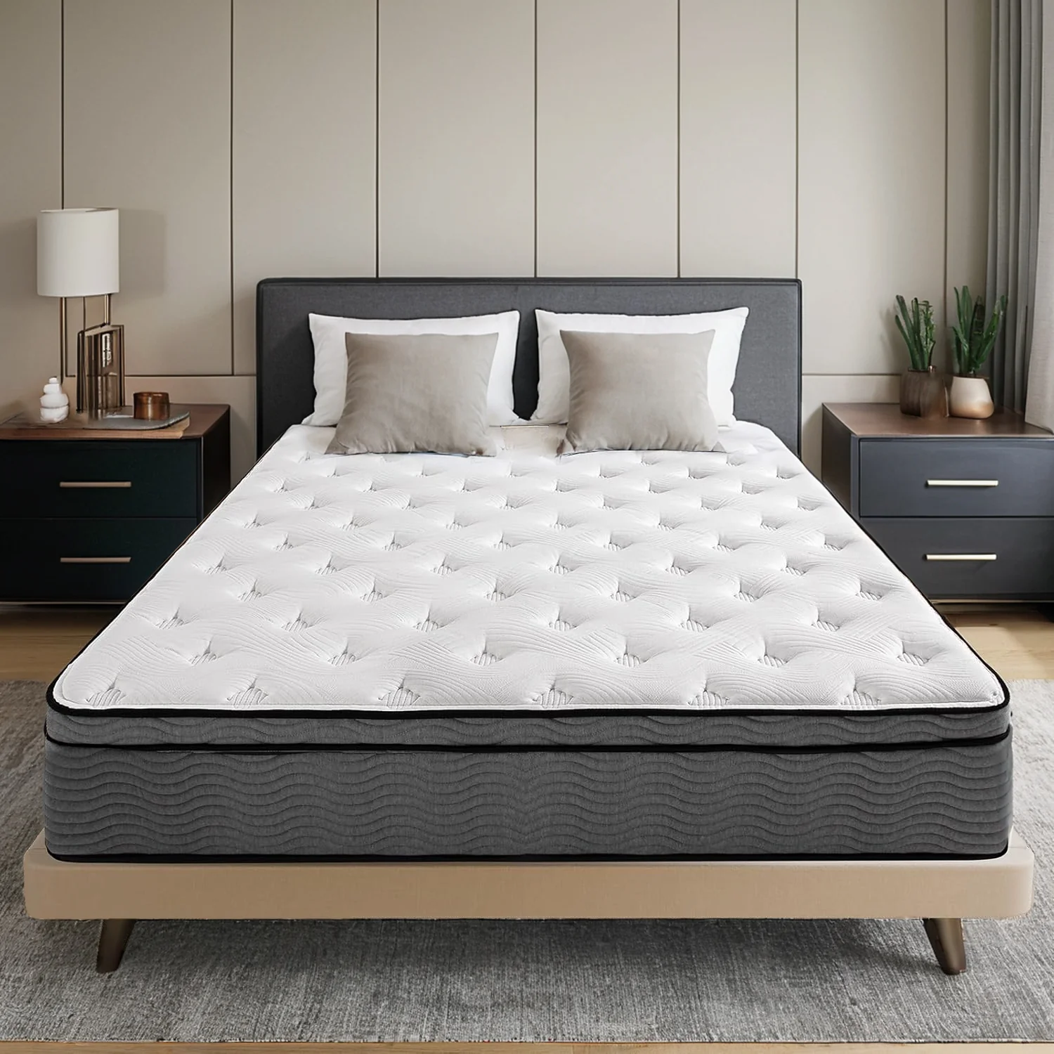 Comfortable 10 Inch Mattress with Breathable Knitted Fabric Memory Foam Mattress with Individually Wrapped Coils CertiPUR-US Medium Firmness SG Made10 Inch Mattress with Breathable Knitted Fabric Memory Foam Mattress with Individually Wrapped Coils CertiPUR-US Medium Firmness SG Made Reliable