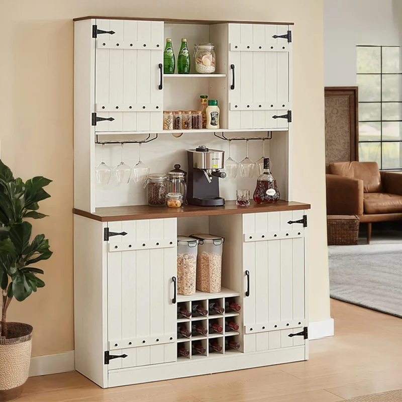 Fine 71 Inch Farmhouse Kitchen Cabinets Sideboard with Storage and Adjustable Shelves71 Inch Farmhouse Kitchen Cabinets Sideboard with Storage and Adjustable Shelves Pure
