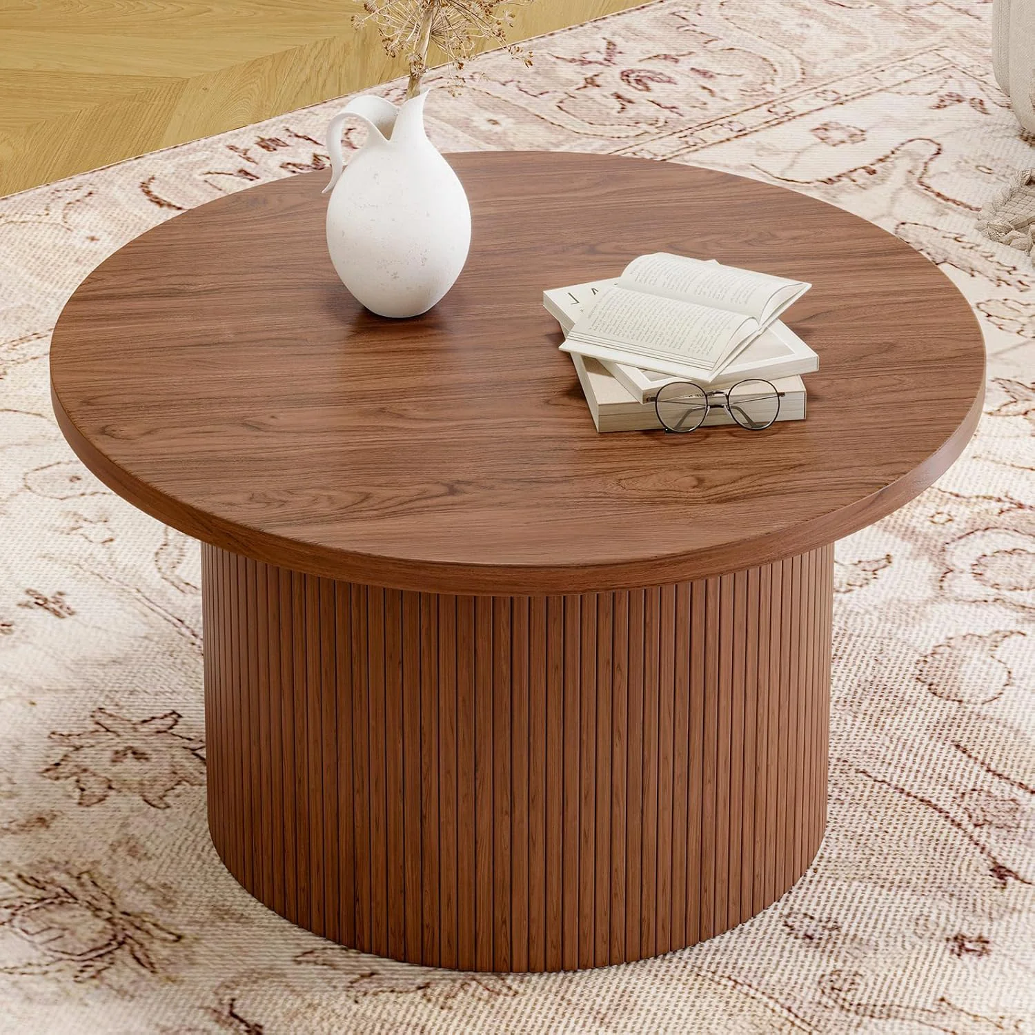 Certified 31.5 Inch Modern Round Wood Coffee Table Drum Accent Small Center Table for Living Room31.5 Inch Modern Round Wood Coffee Table Drum Accent Small Center Table for Living Room Unique