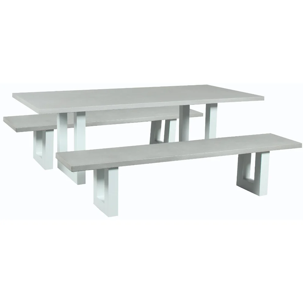 Flexible Switch Outdoor Dining Bench Seat Cement Top U legs white Top-Quality