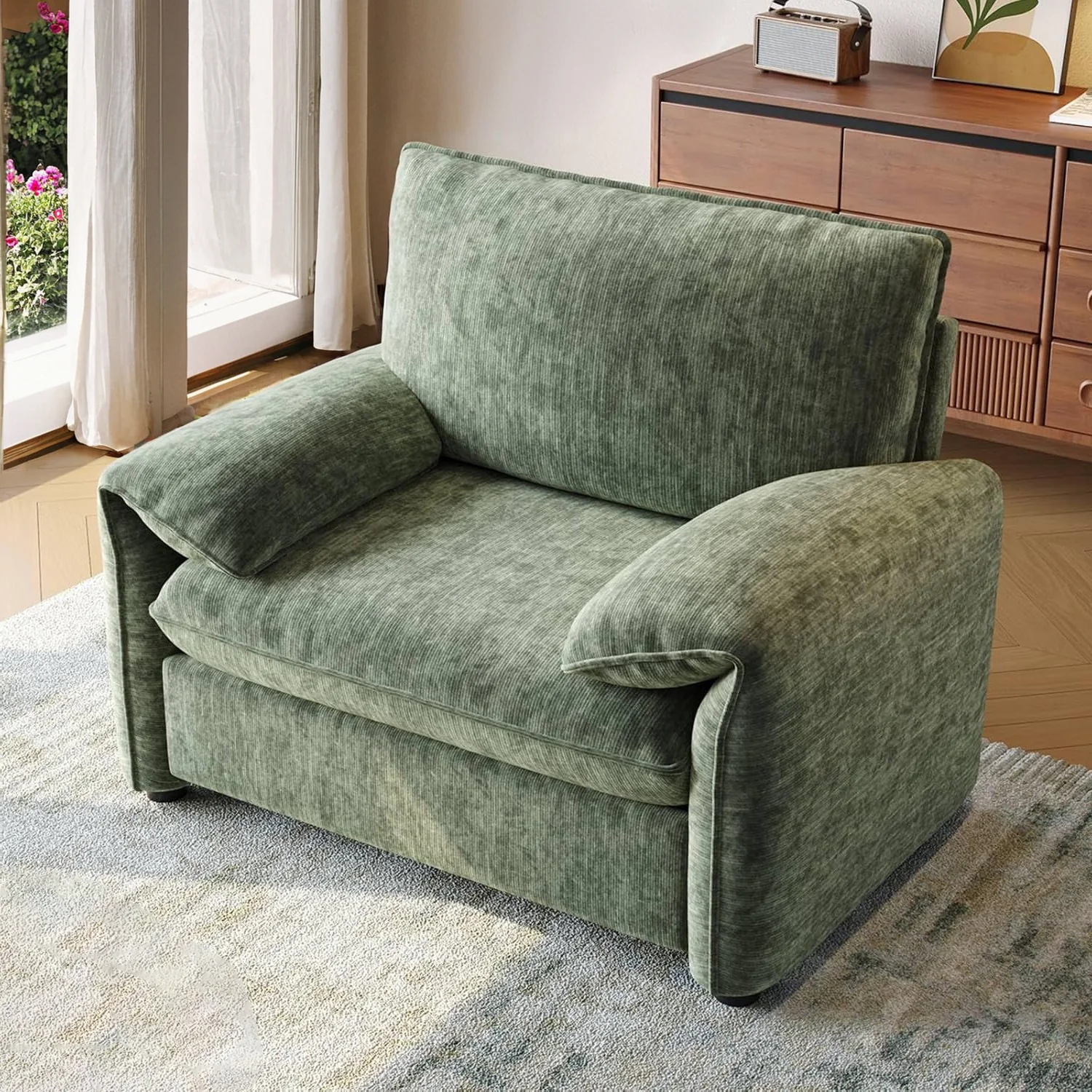 Professional Oversized Accent Chair Reading Chair Lounge Chair 42.1 Chenille Single Sofa Chair with Wide ArmrestsOversized Accent Chair Reading Chair Lounge Chair 42.1 Chenille Single Sofa Chair with Wide Armrests Safe