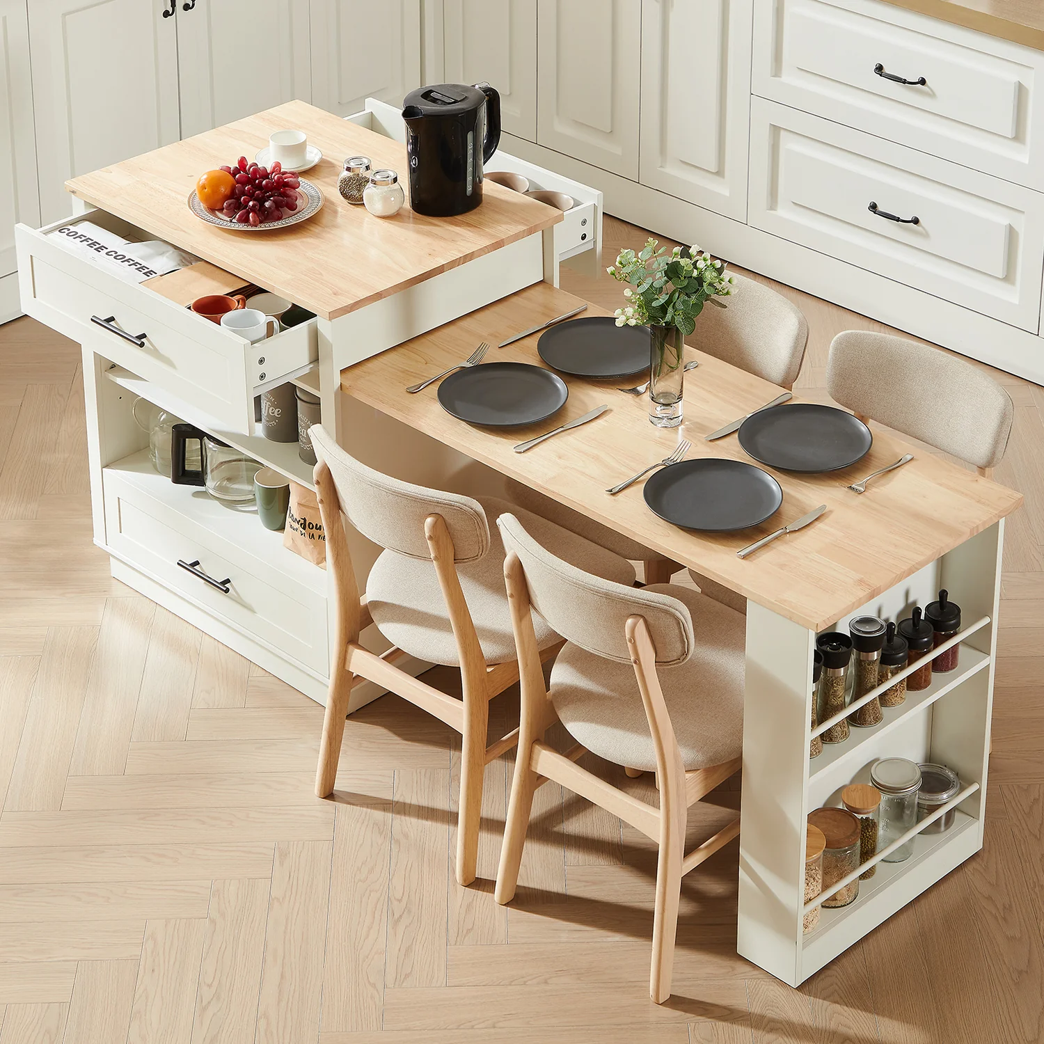 Healthy Kitchen Island with Extendable Table Kitchen Island Table with Storage Cabinet Power Outlet Drawers ShelvesKitchen Island with Extendable Table Kitchen Island Table with Storage Cabinet Power Outlet Drawers Shelves Efficient