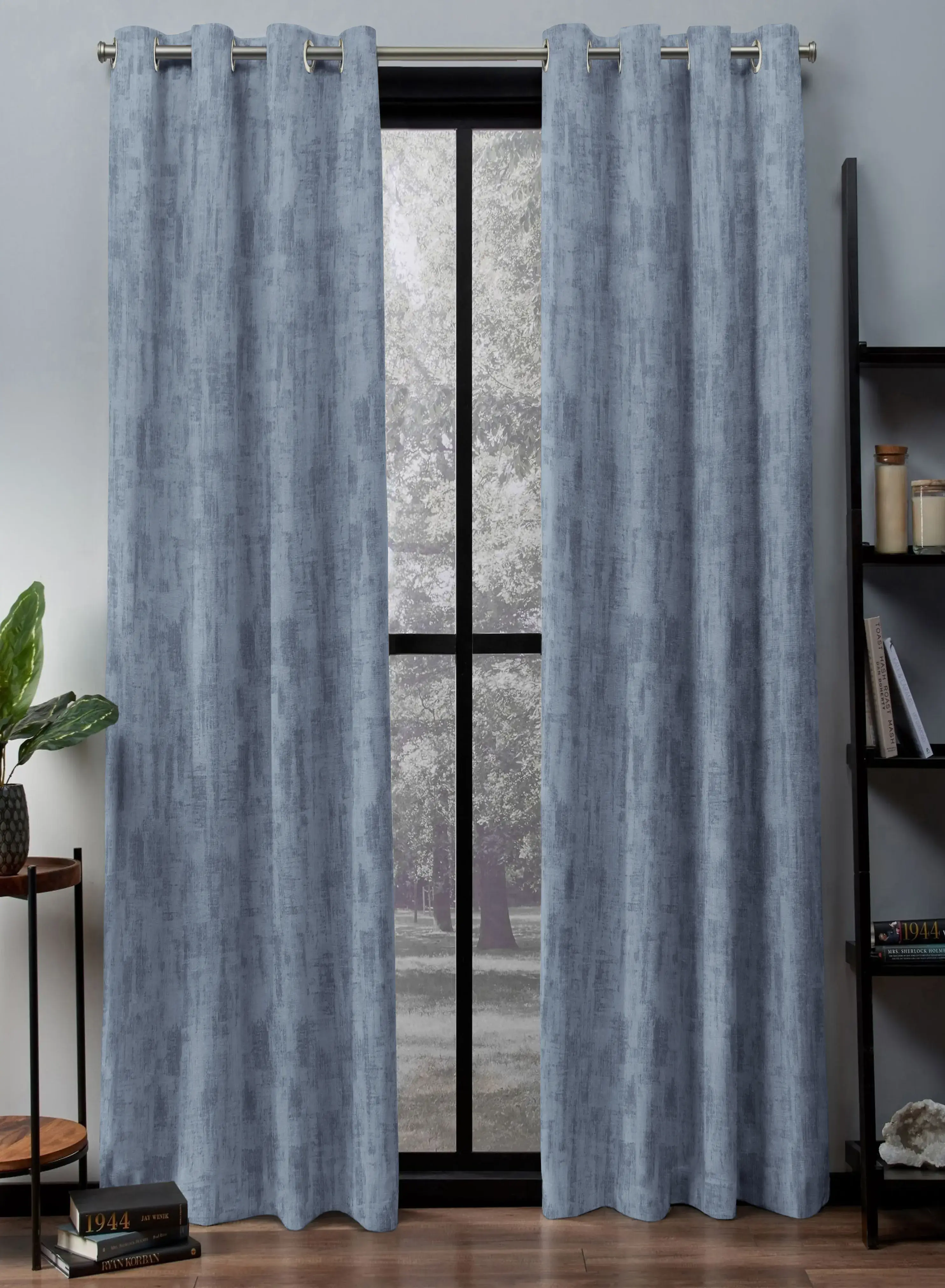 Fine Crafted Bling Rustic Vibe Room Darkening Curtains Cotton Blue Set of 2The Guide to Measuring and Choosing Curtains Premium Material