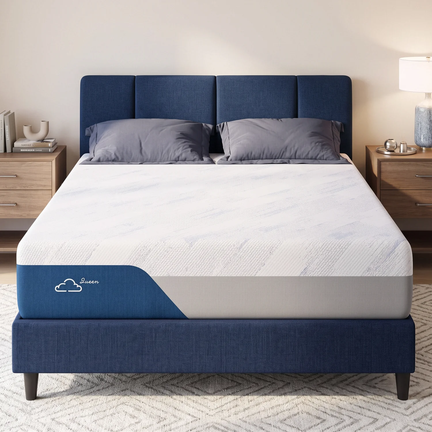 Fine Crafted 12 Inch Memory Foam Mattress with Cooling Ice Silk Cover Copper-Infused Foam Medium Firm Comfort12 Inch Memory Foam Mattress with Cooling Ice Silk Cover Copper-Infused Foam Medium Firm Comfort Professional
