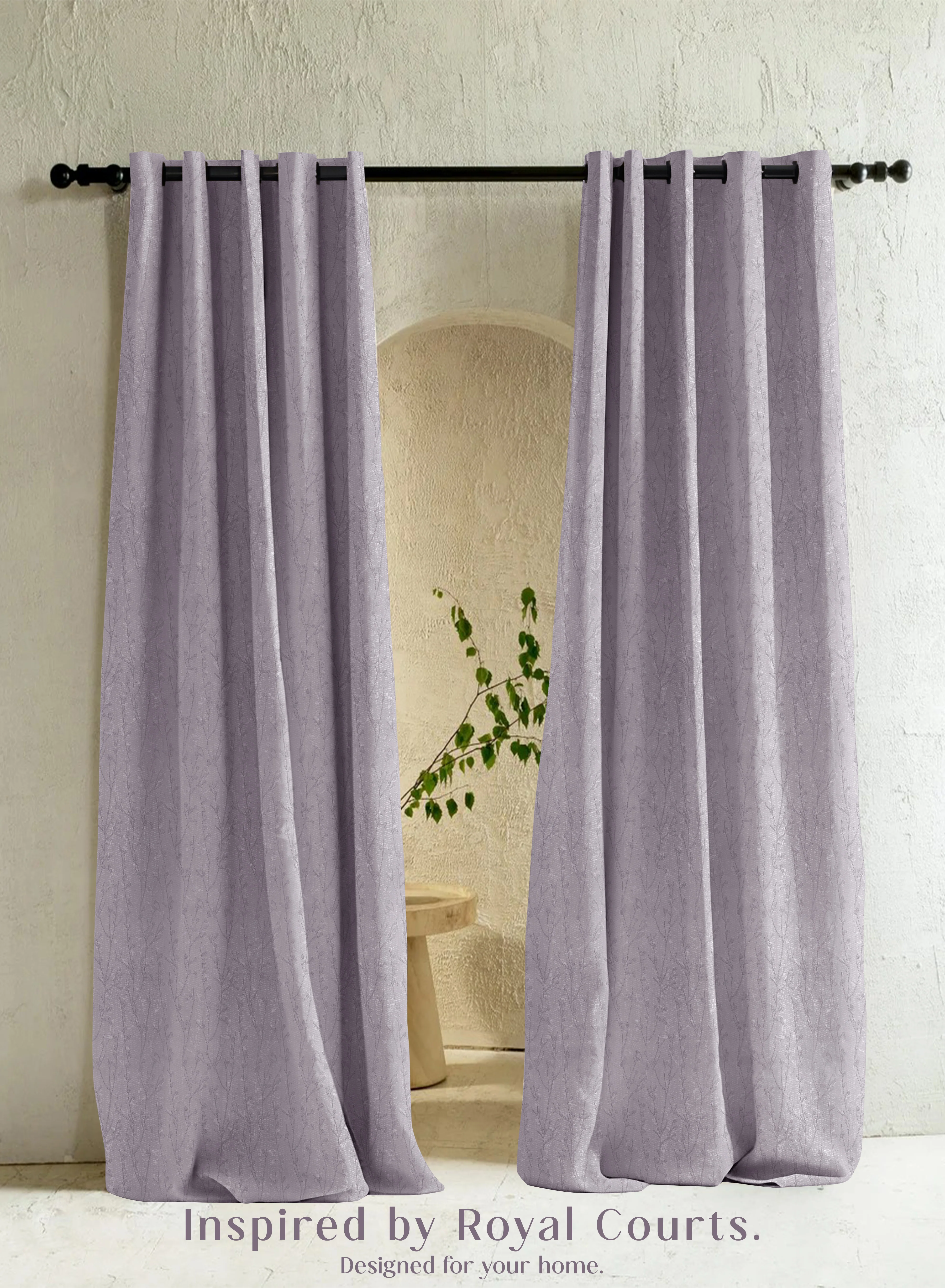 High-Quality Bern Jacquard Blackout Curtains Delicate Branch Embroidery Total Light Block Lavender Gray Set of 2 Fully CustomizableThe Guide to Measuring and Choosing Curtains Consistent
