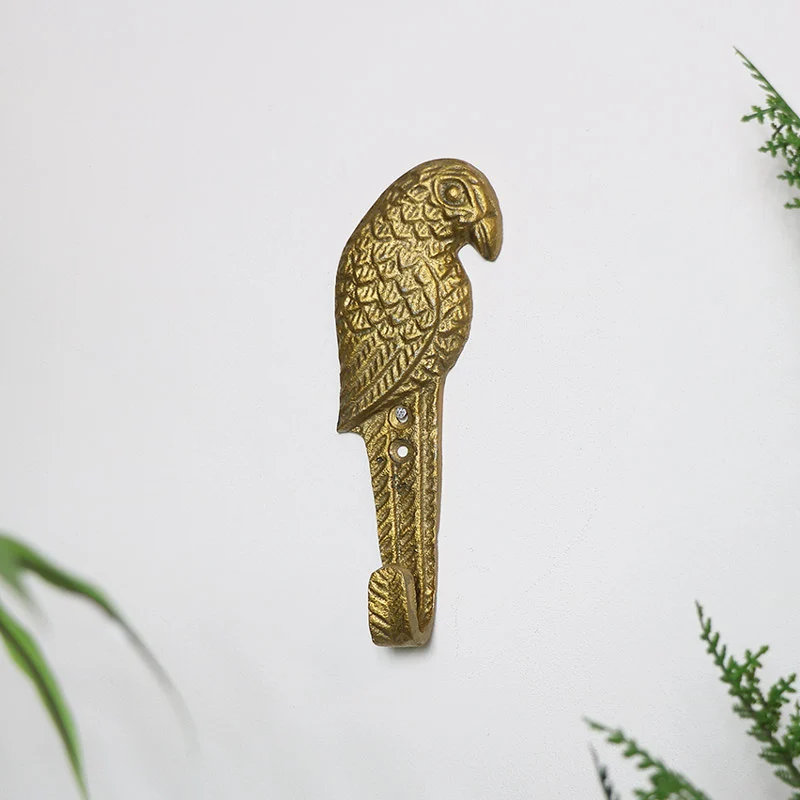 Elite Rustic Gold Parrot Wall Hook 16cm x 6cm Prestigious