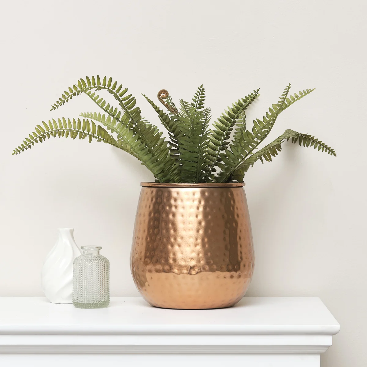 Responsible Copper Hammered Metal Planter First-Class