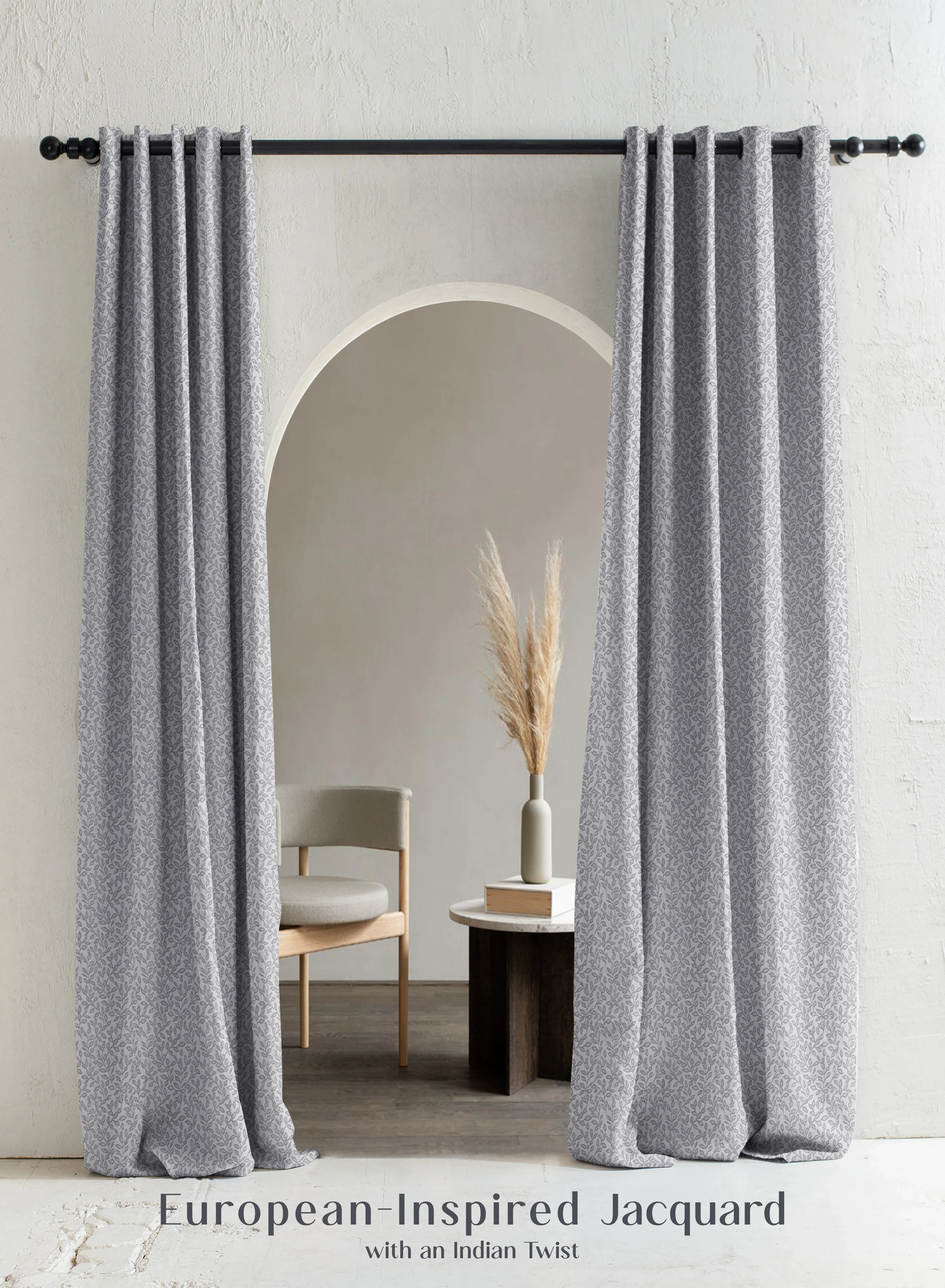 Sophisticated Eudora Jacquard Blackout Curtains European Jacquard Weave Total Light Block Feather Gray Set of 2 Fully CustomizableThe Guide to Measuring and Choosing Curtains Soft