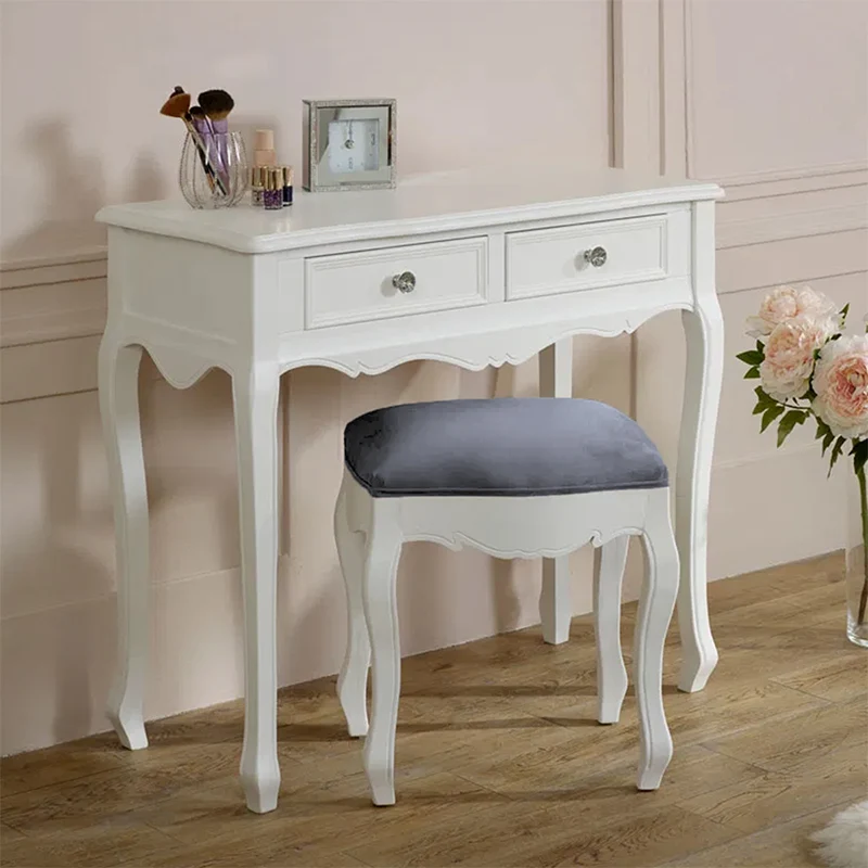 Crafted White Dressing Table Stool Set - Victoria Range Casual